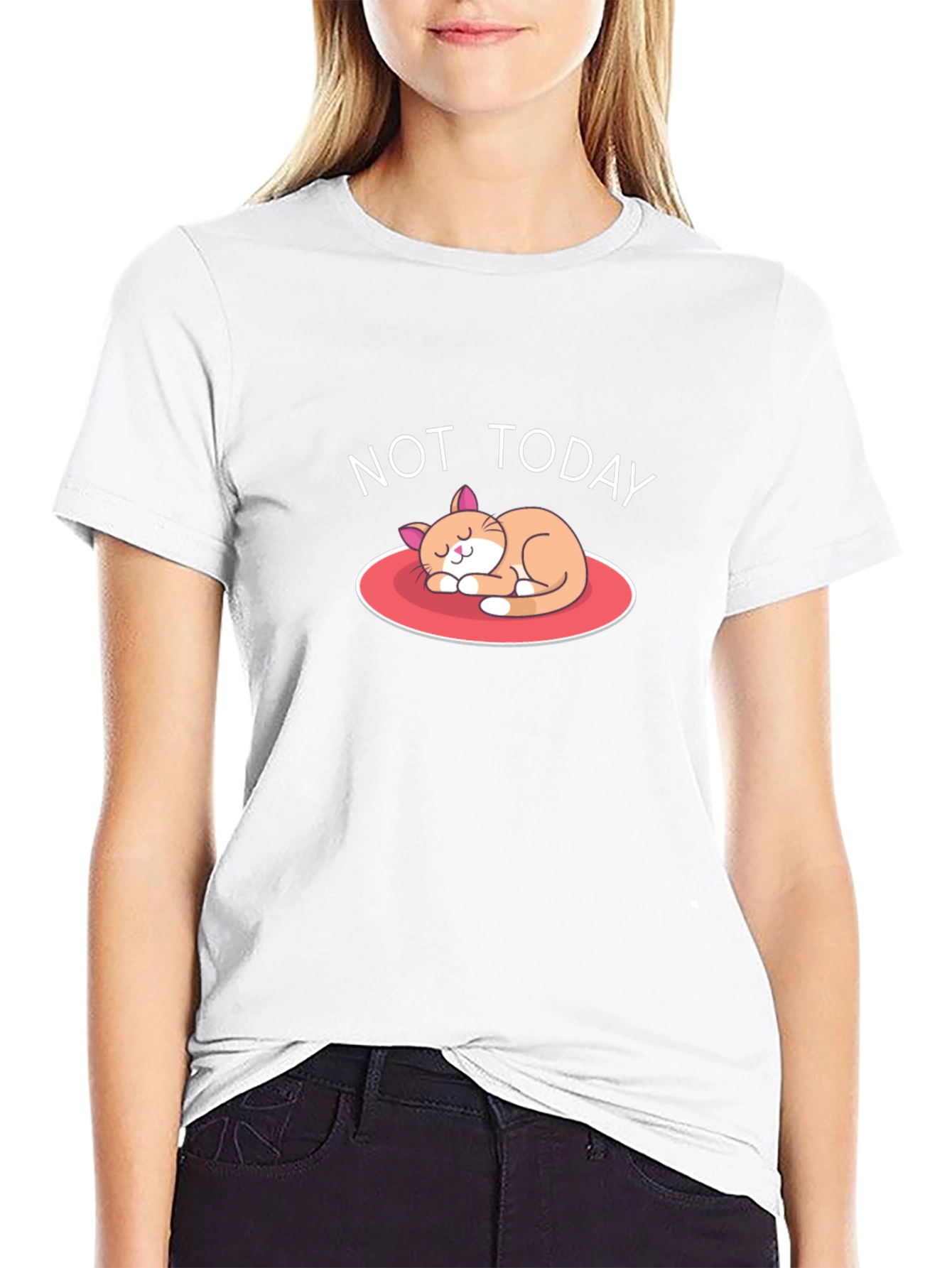 Not Today Cat Graphic T-Shirt - Relaxed Fit Tee