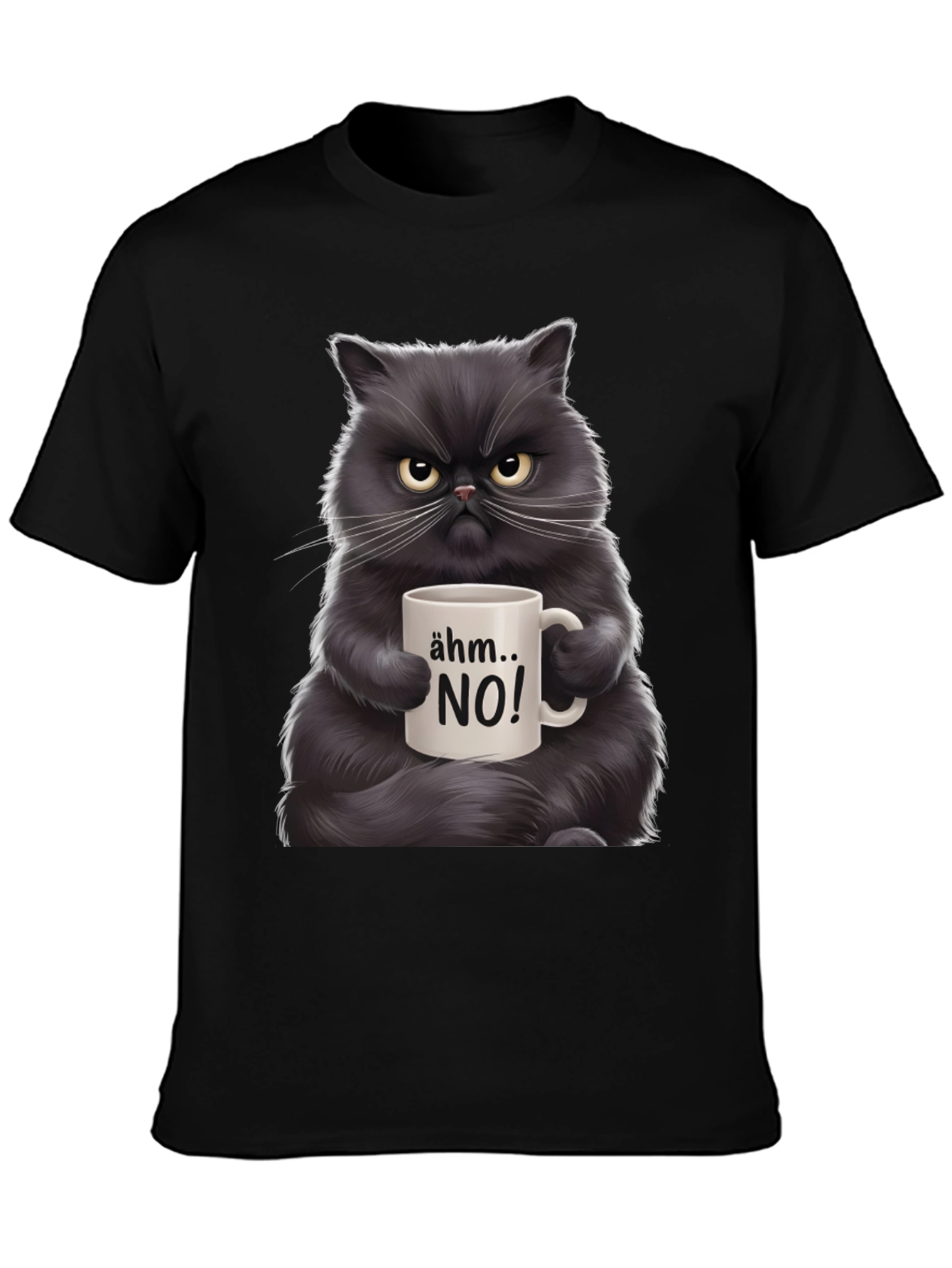 Grumpy Cat Coffee T-Shirt - Ähm... NO!