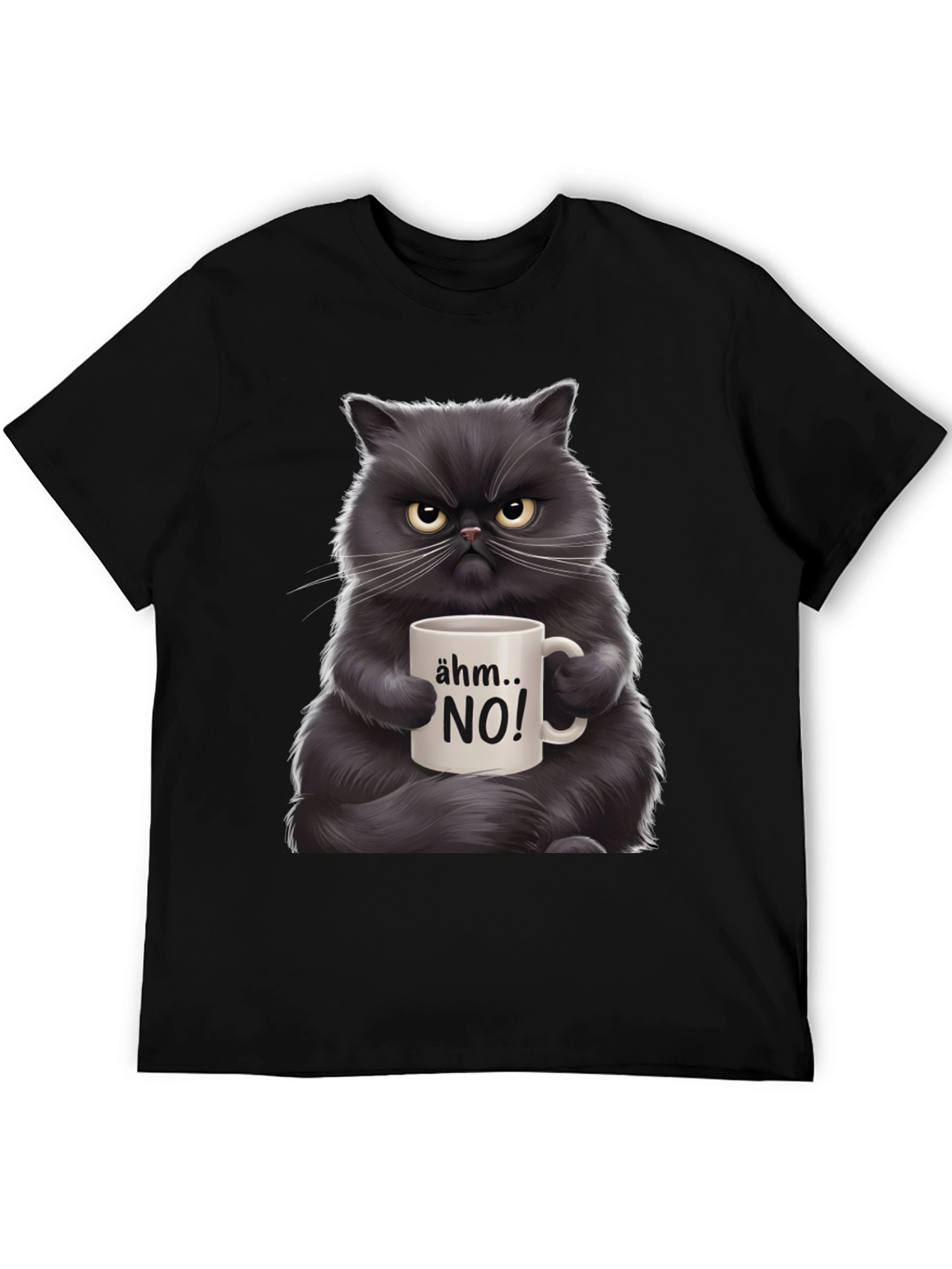 Grumpy Cat Coffee T-Shirt - Ähm... NO!