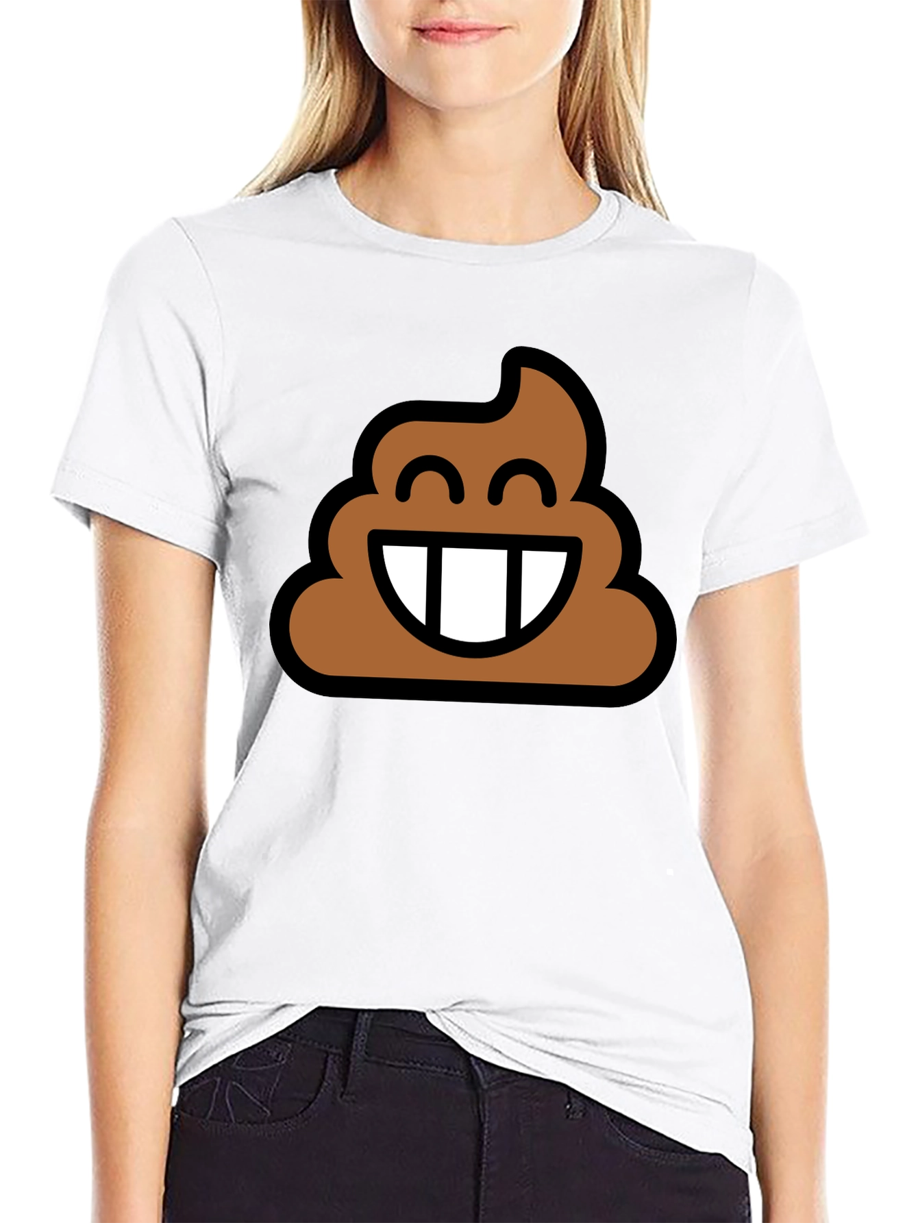 Poop Emoji Graphic Tee - Black