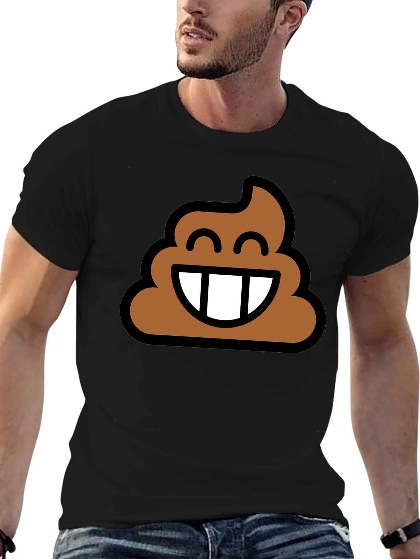 Poop Emoji Graphic Tee - Black