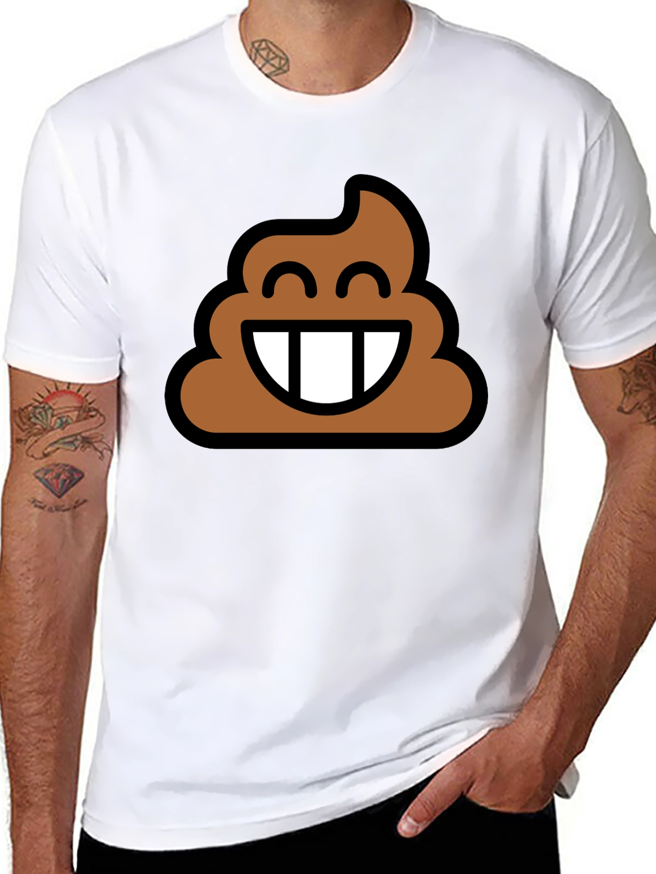 Poop Emoji Graphic Tee - Black