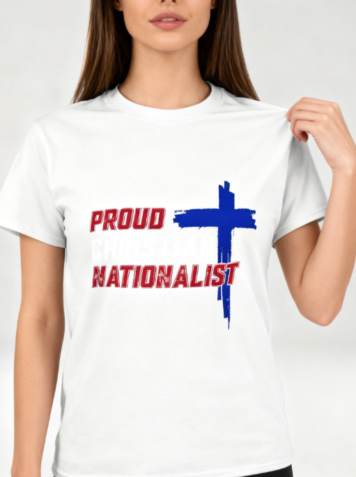 Proud Christian Nationalist Cross Graphic T-Shirt - Unisex Faith & Patriotism Inspired Tee for Men & Women