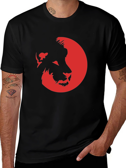 Lion Silhouette Graphic T-Shirt - Black