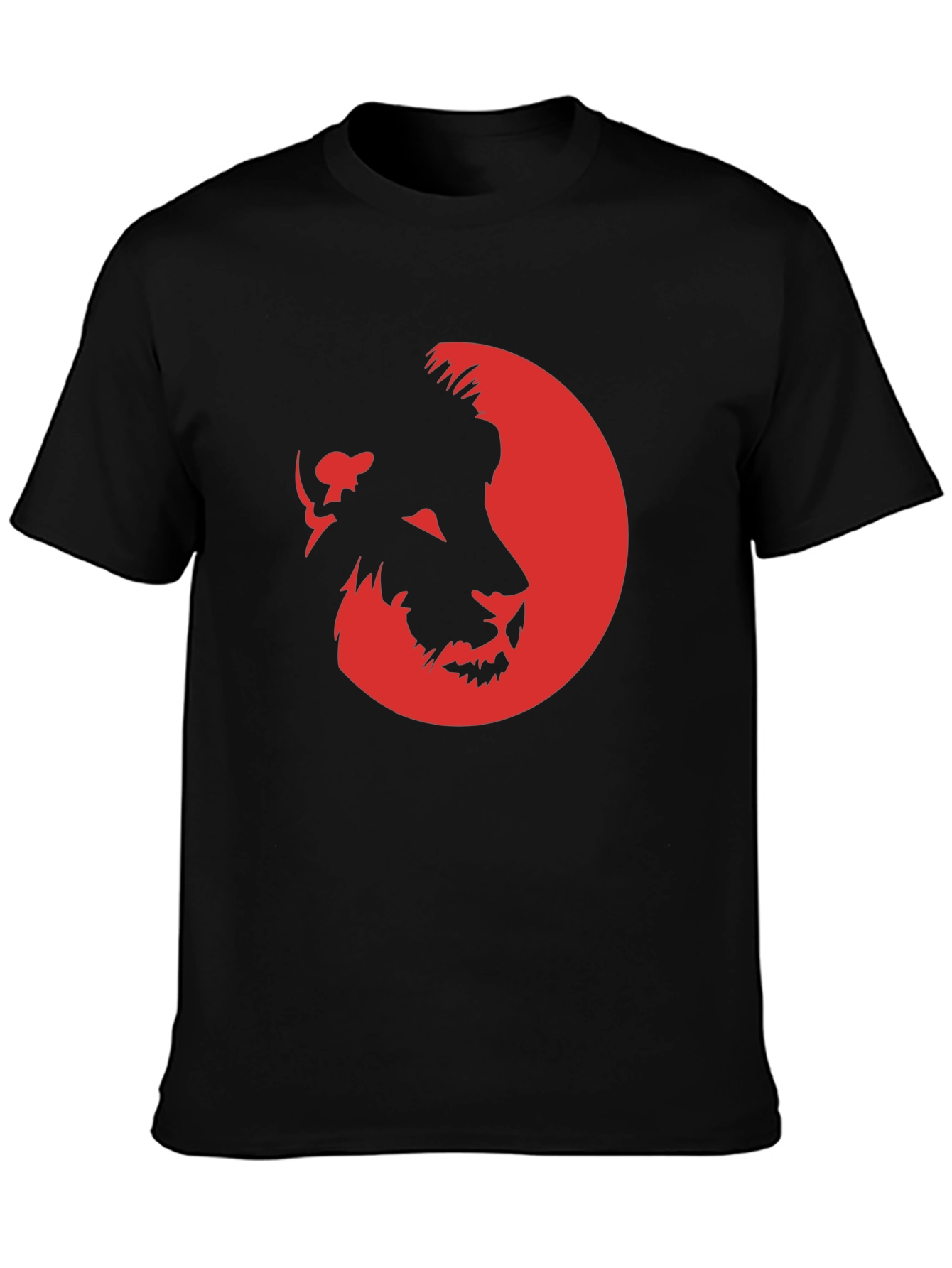 Lion Silhouette Graphic T-Shirt - Black