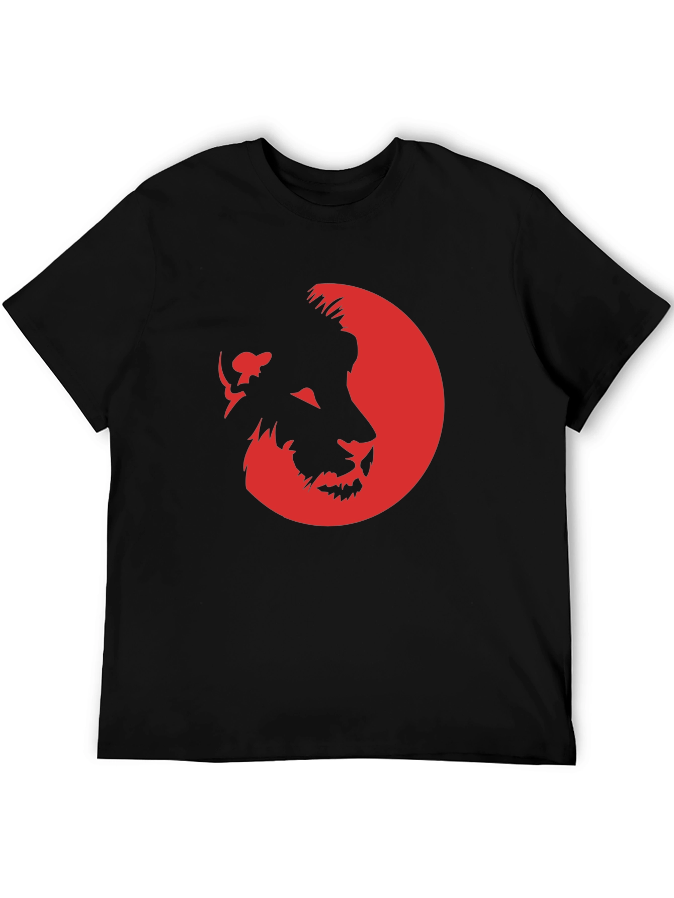 Lion Silhouette Graphic T-Shirt - Black