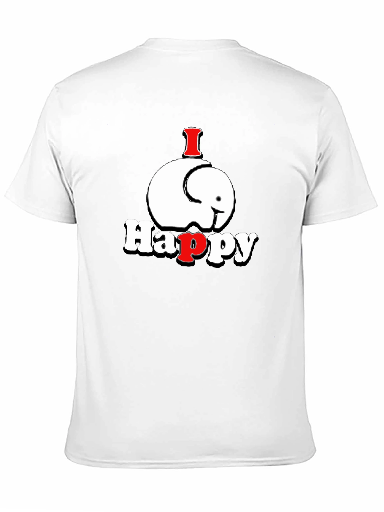 I Happy Elephant Graphic T-Shirt - Black