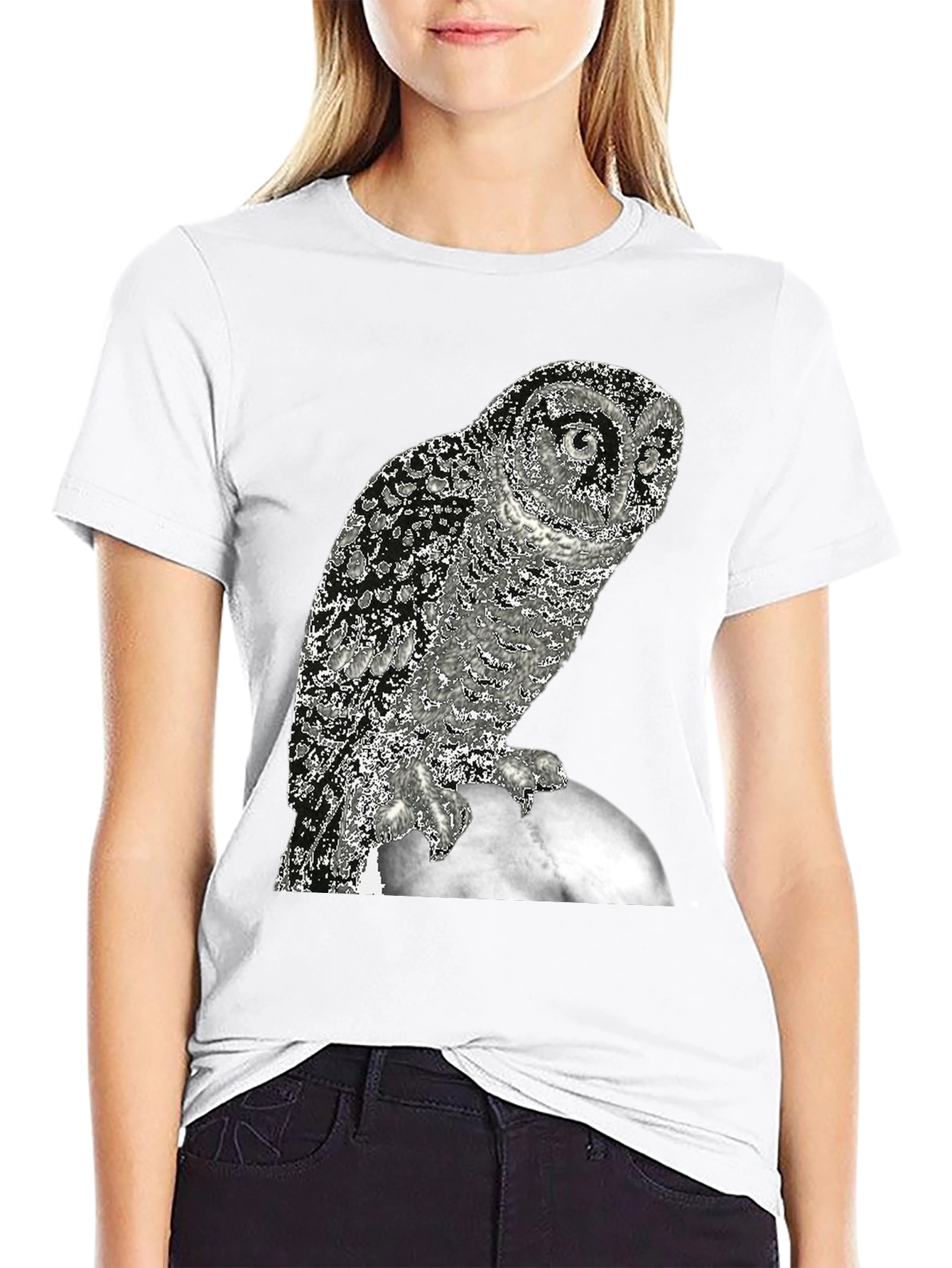 Owl on the Moon Graphic T-Shirt
