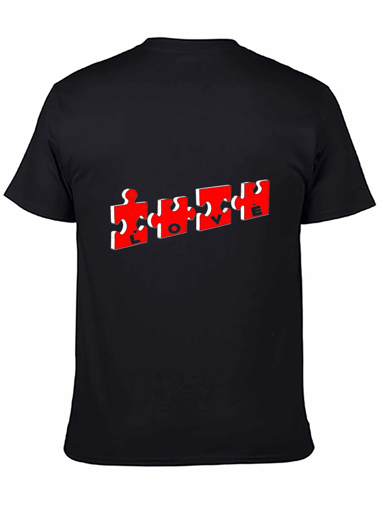 Puzzle Piece Love T-Shirt - Mens Black Tee