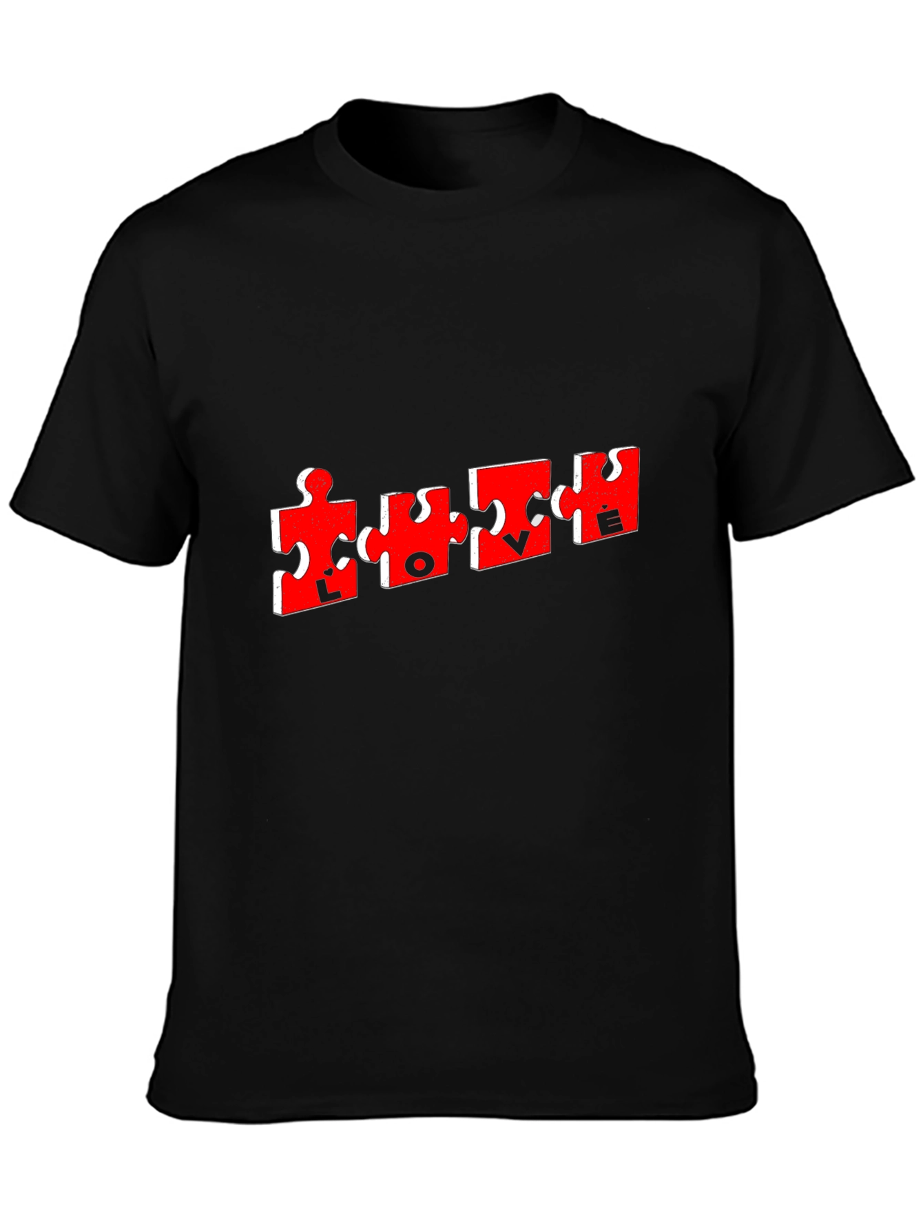 Puzzle Piece Love T-Shirt - Mens Black Tee