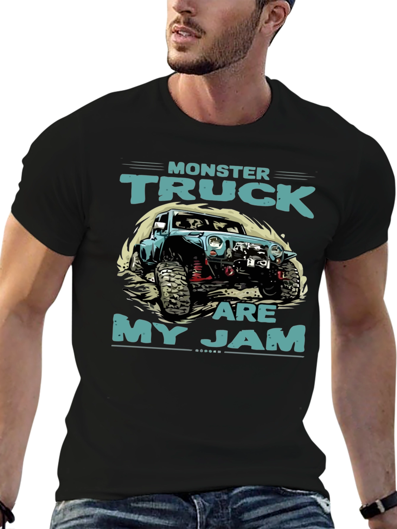 Monster Truck Are My Jam Black T-Shirt