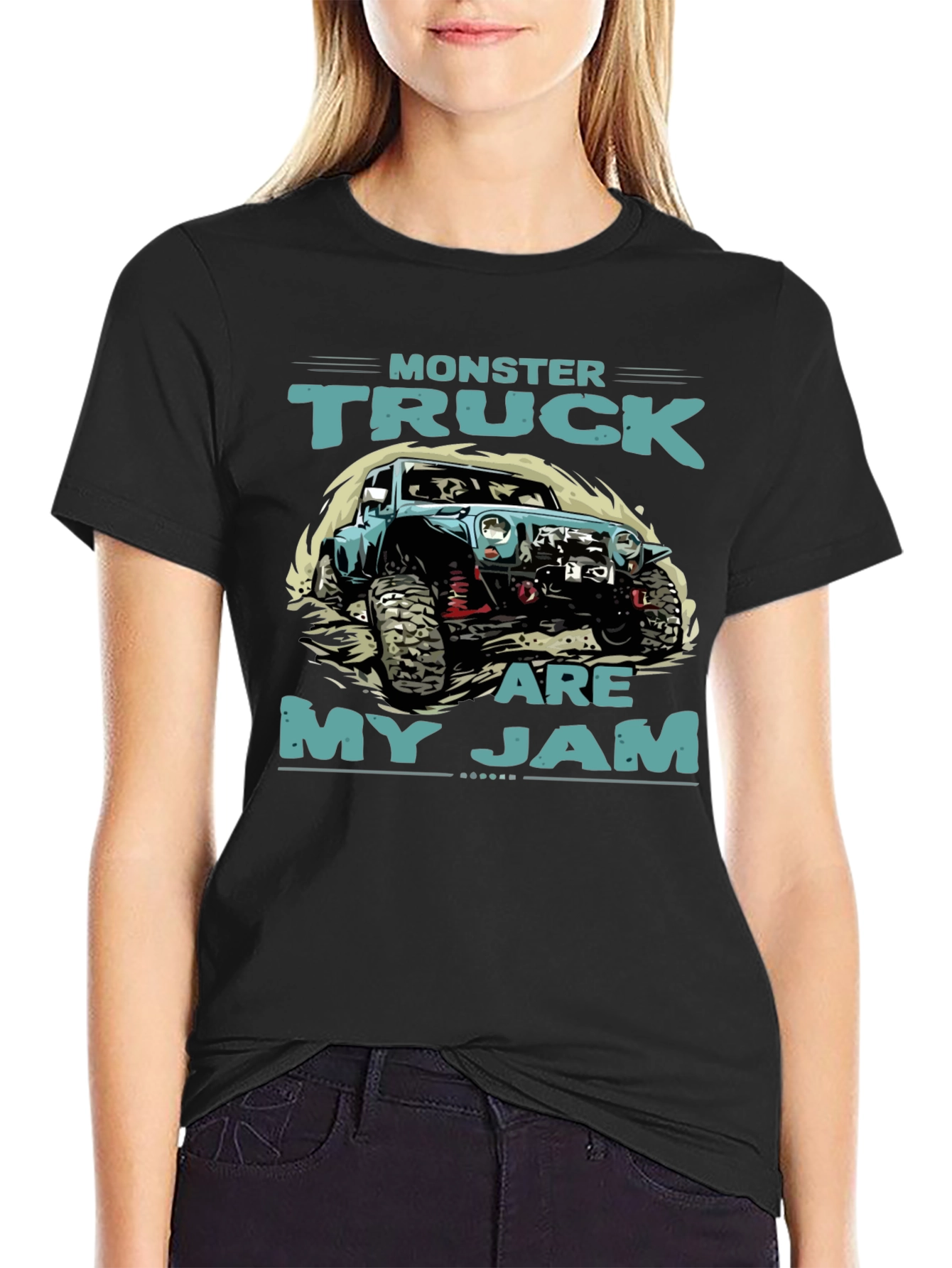 Monster Truck Are My Jam Black T-Shirt