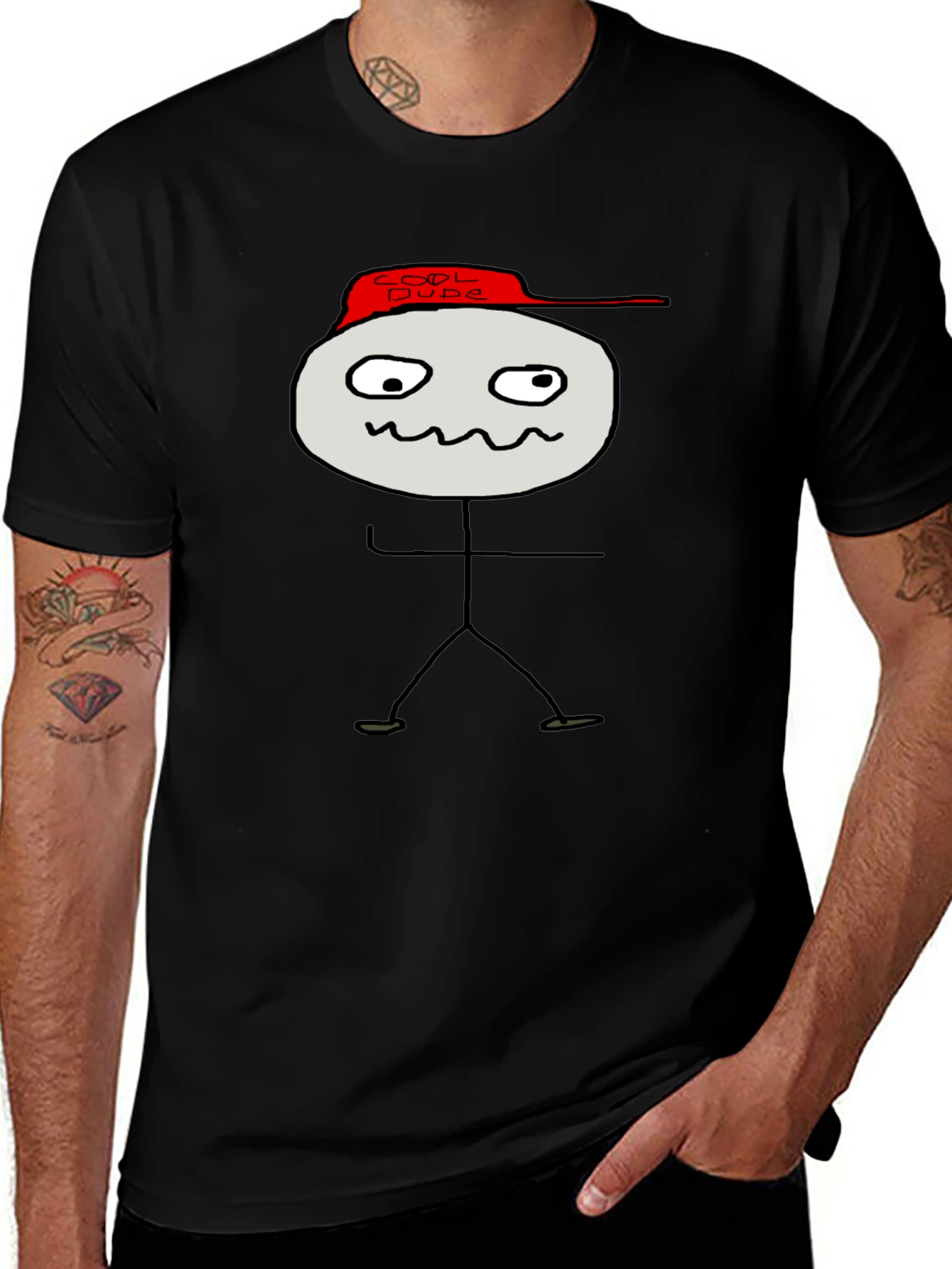 Cool Dude Stick Figure Graphic Tee