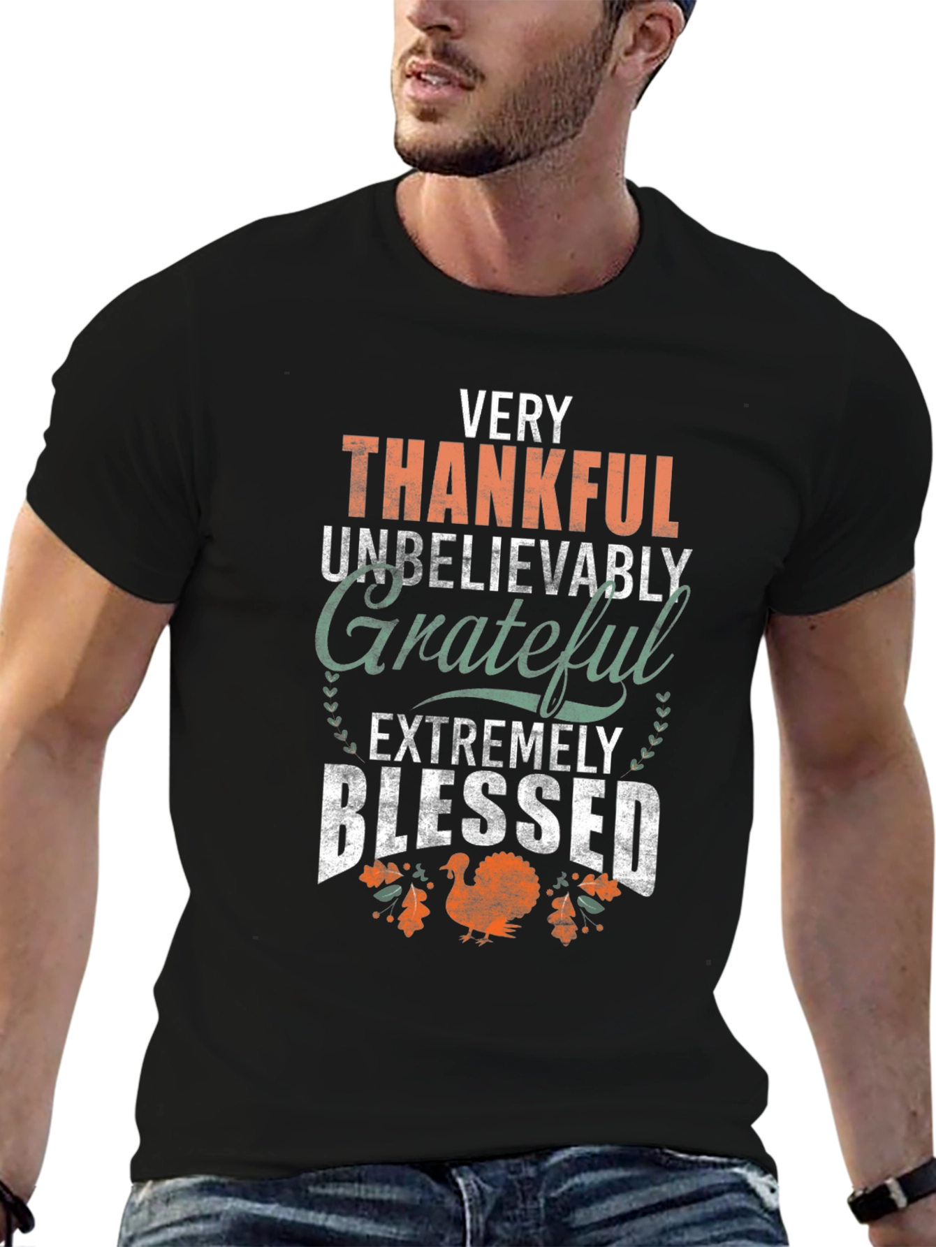 Thanksgiving Graphic T-Shirt: Very Thankful Design