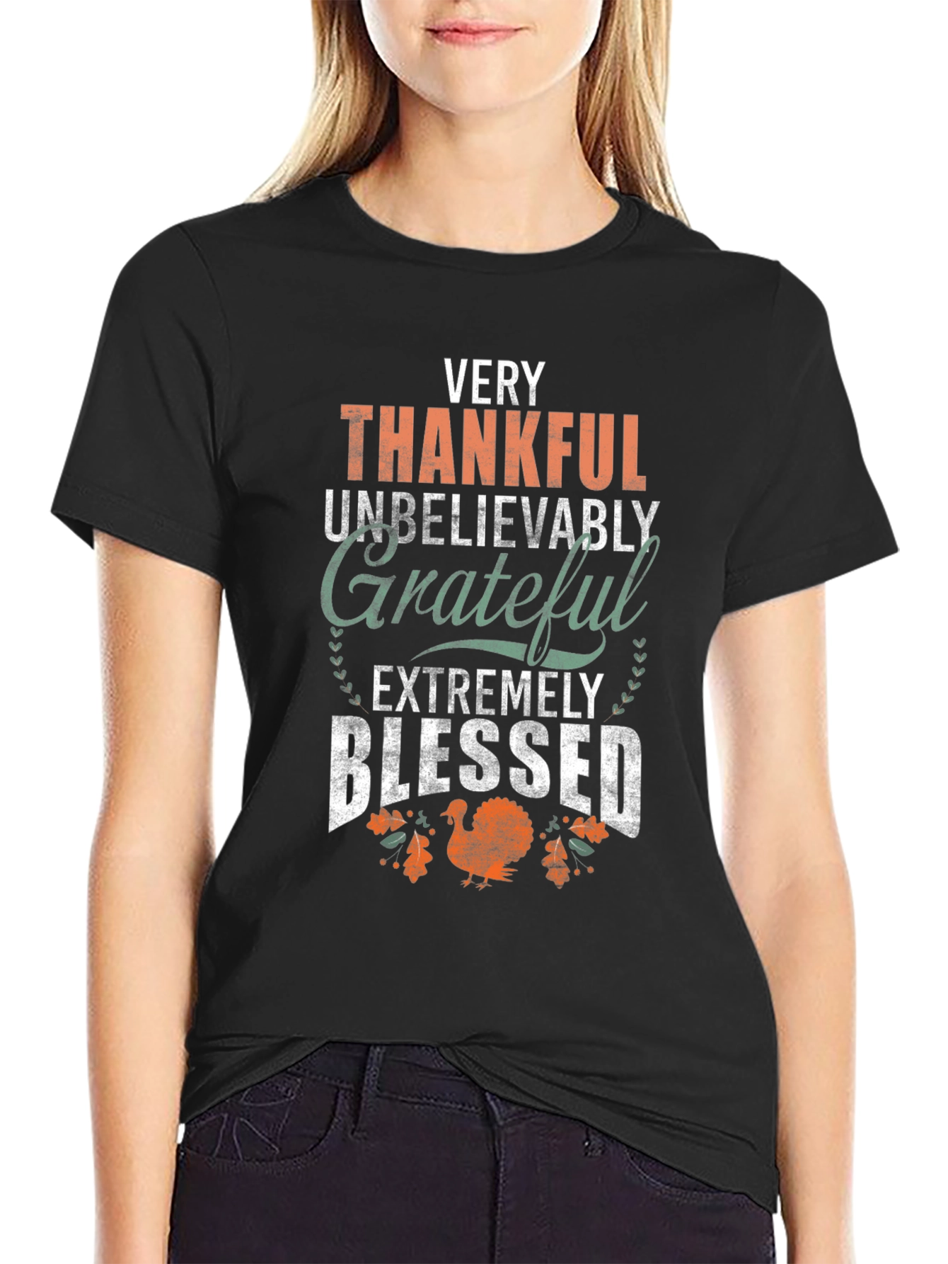 Thanksgiving Graphic T-Shirt: Very Thankful Design