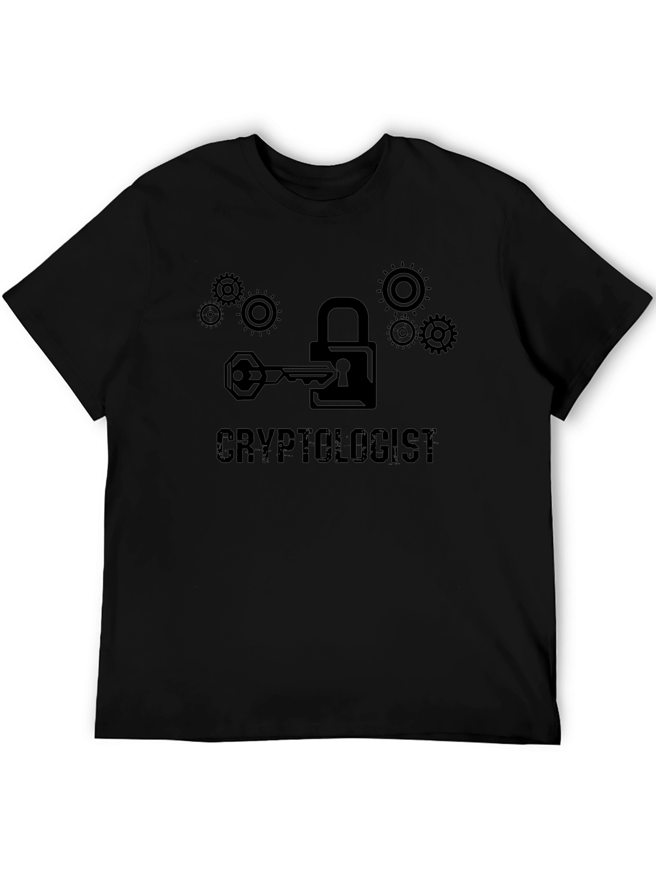 Cryptologist Key & Lock Graphic Tee - Black