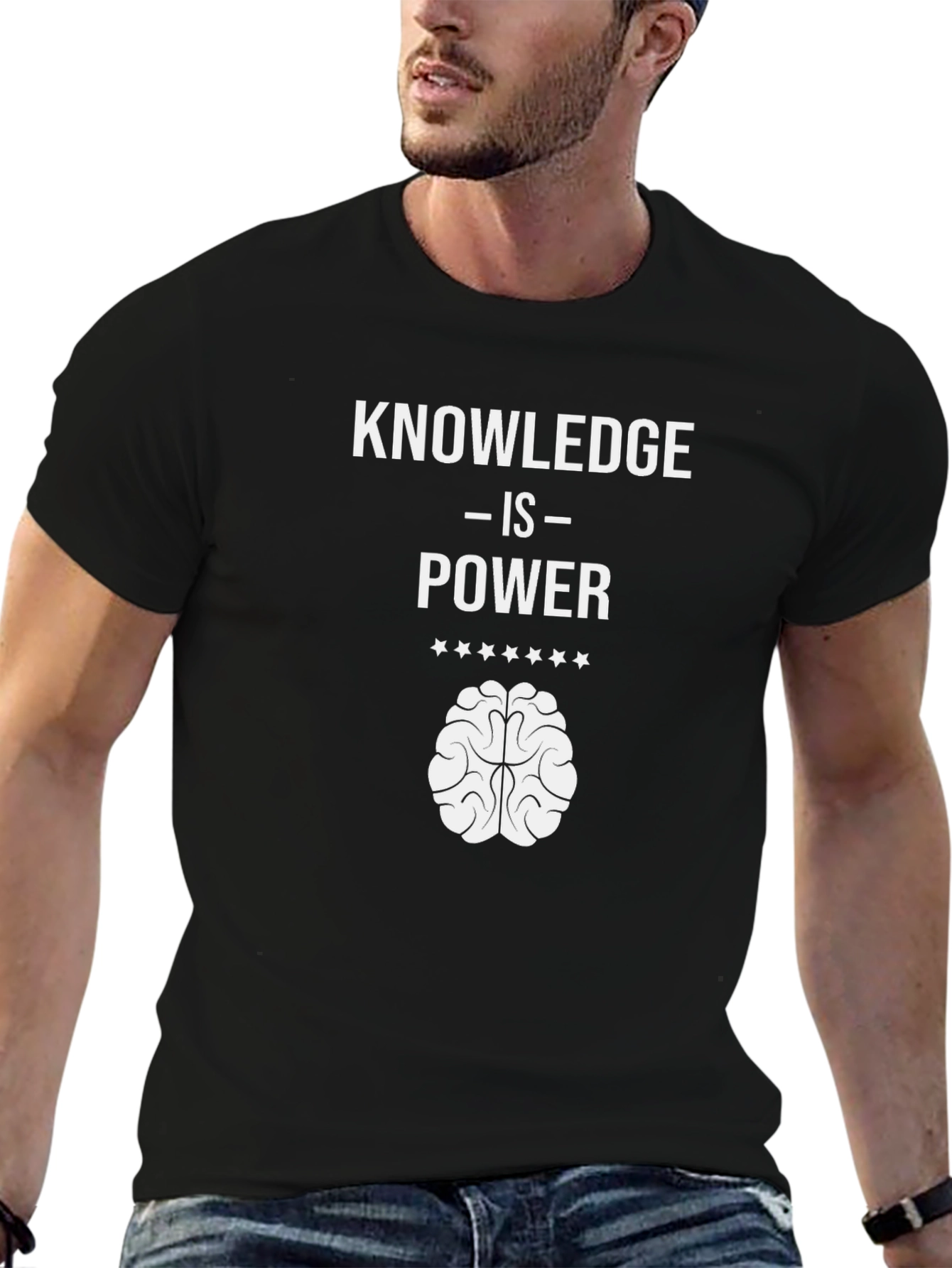 Knowledge is Power T-Shirt - Brain Graphic Tee