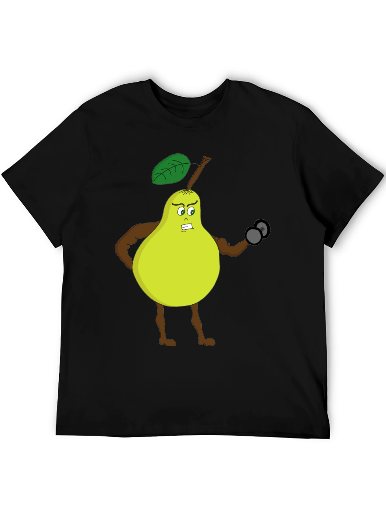 Funny Gym Pear Black T-Shirt