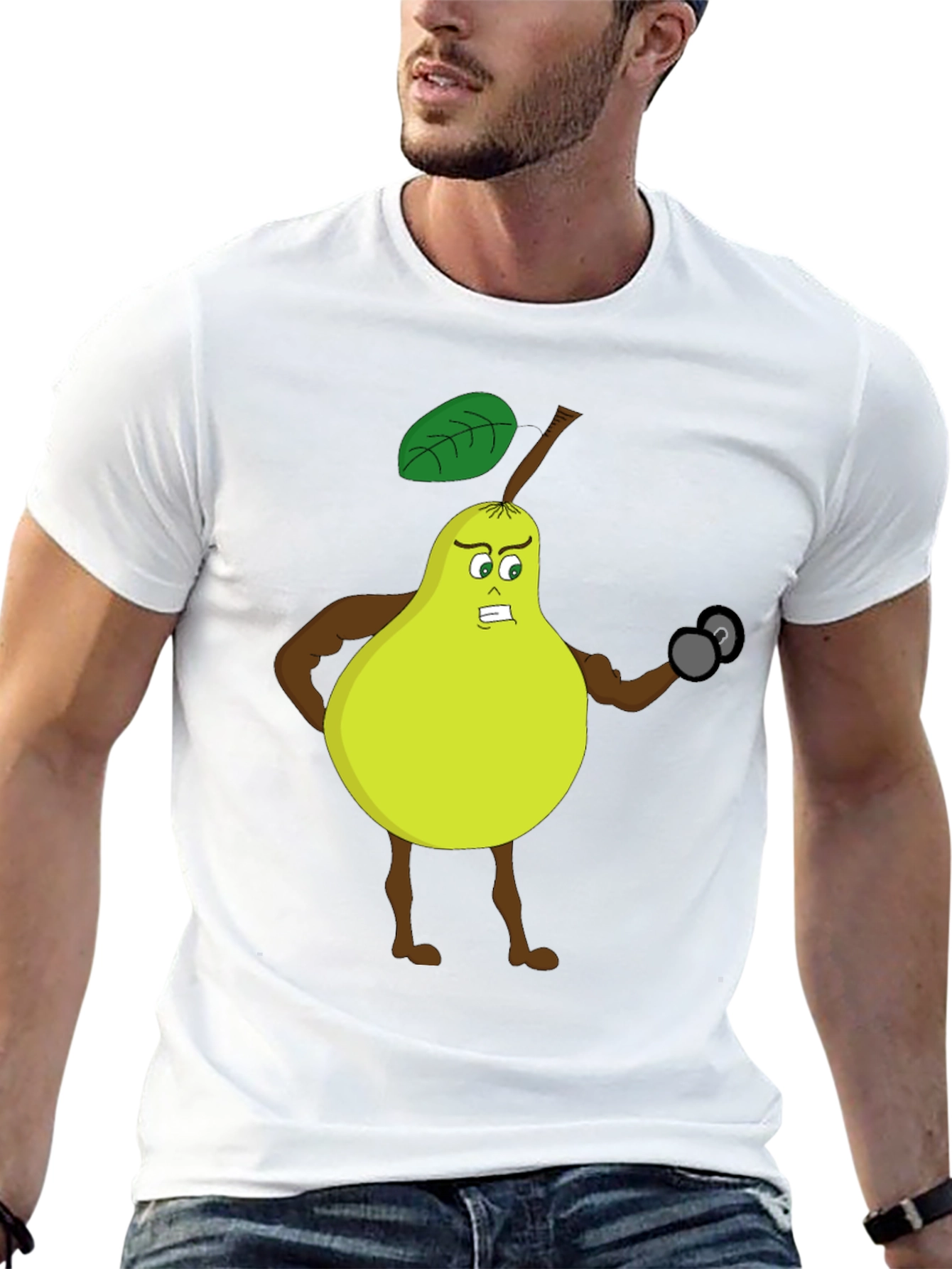 Funny Gym Pear Black T-Shirt