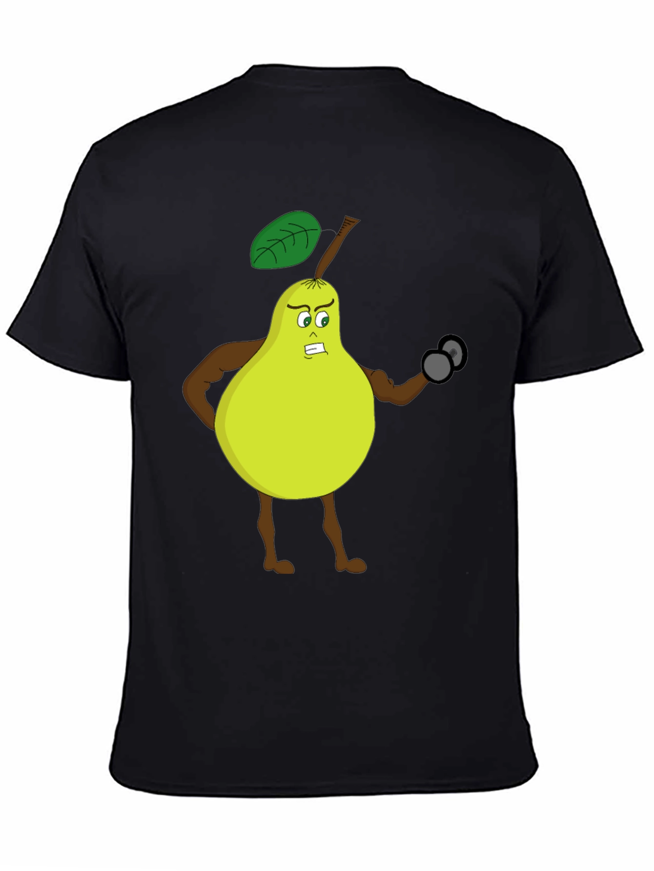 Funny Gym Pear Black T-Shirt