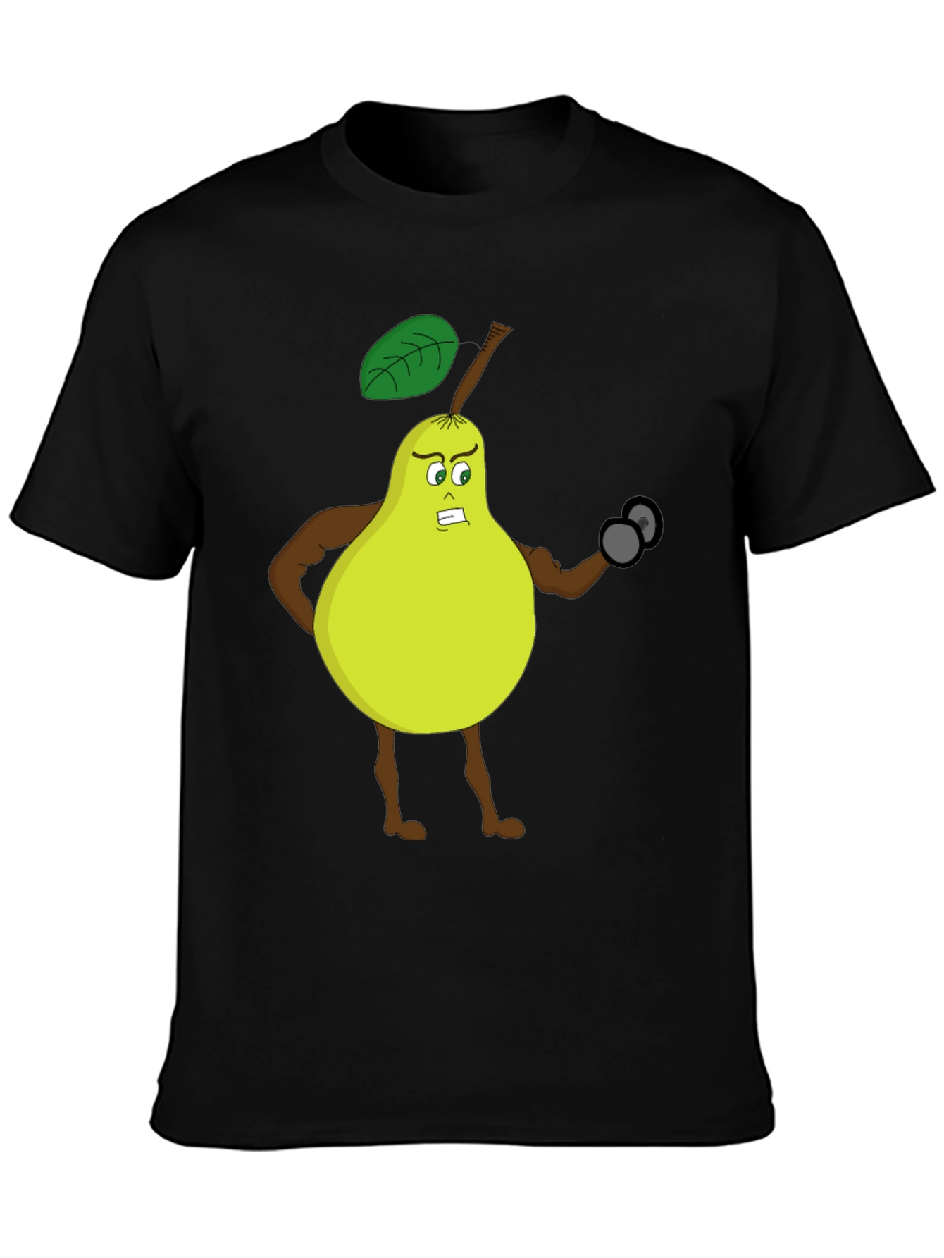 Funny Gym Pear Black T-Shirt
