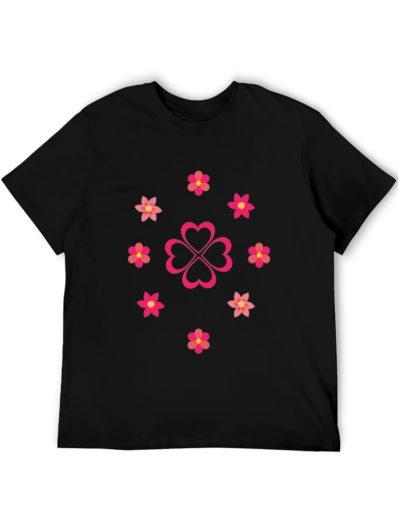 Lucky Flower Black T-Shirt