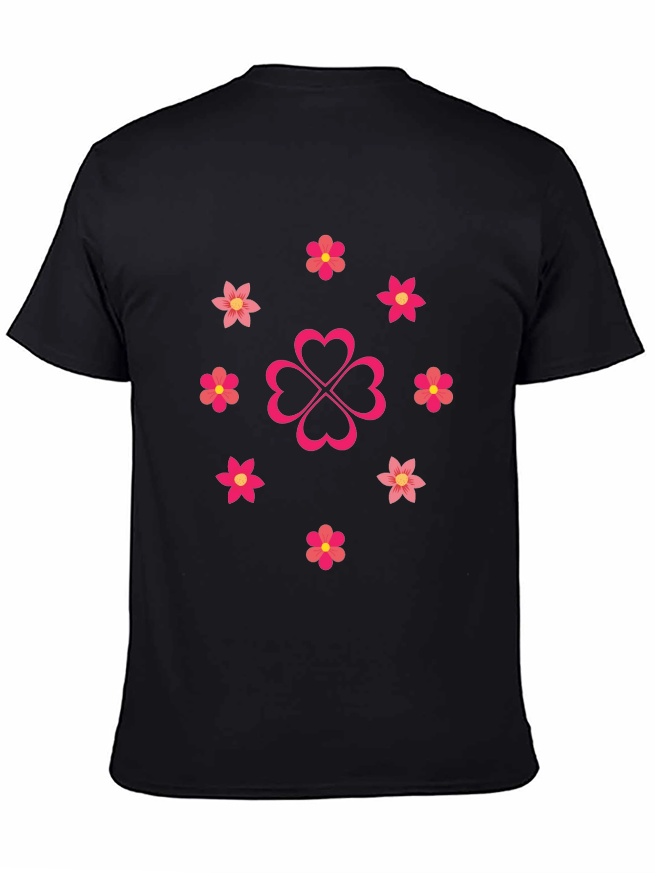 Lucky Flower Black T-Shirt