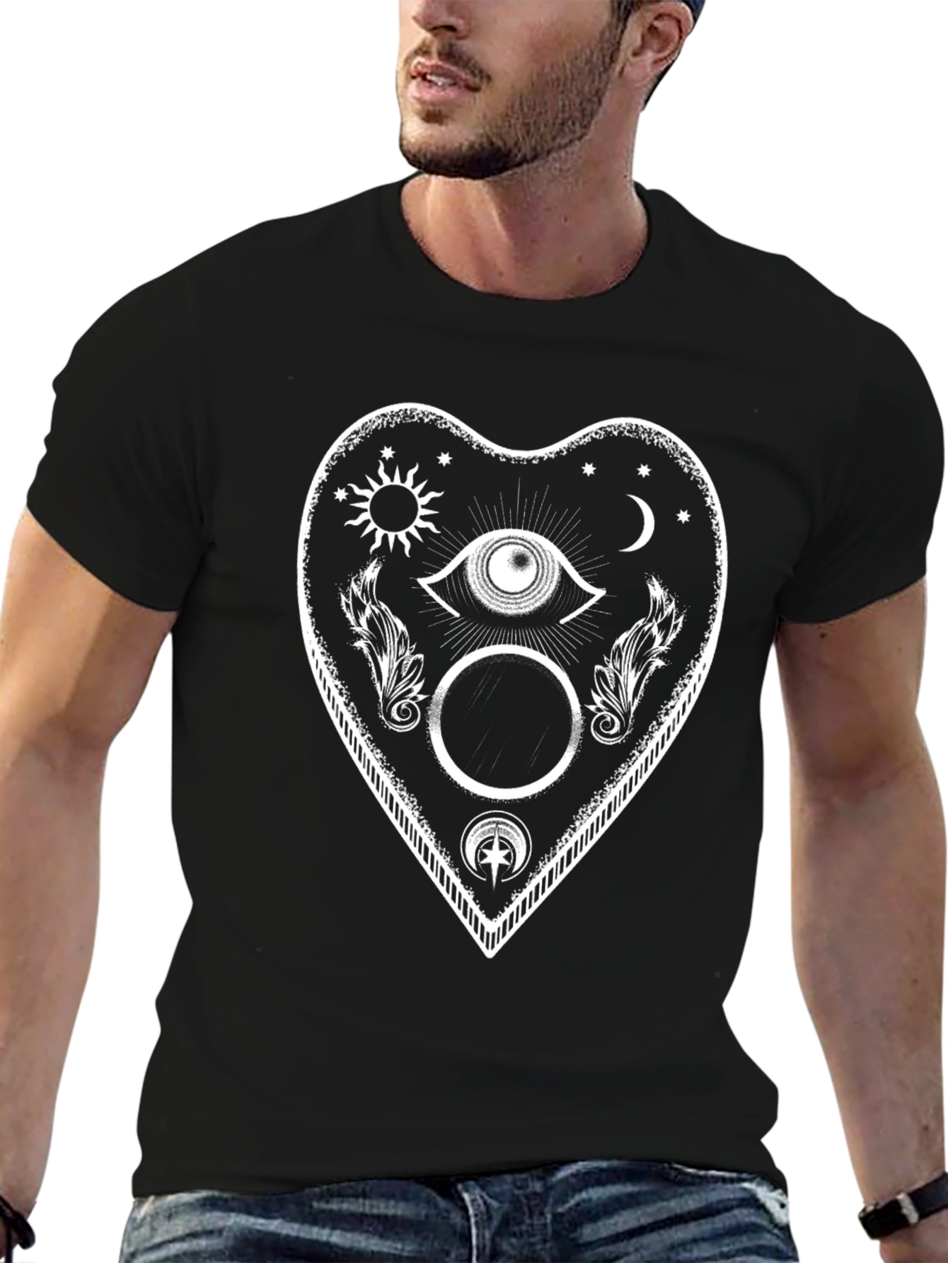 Mystic Heart Graphic T-Shirt - Occult Style Tee