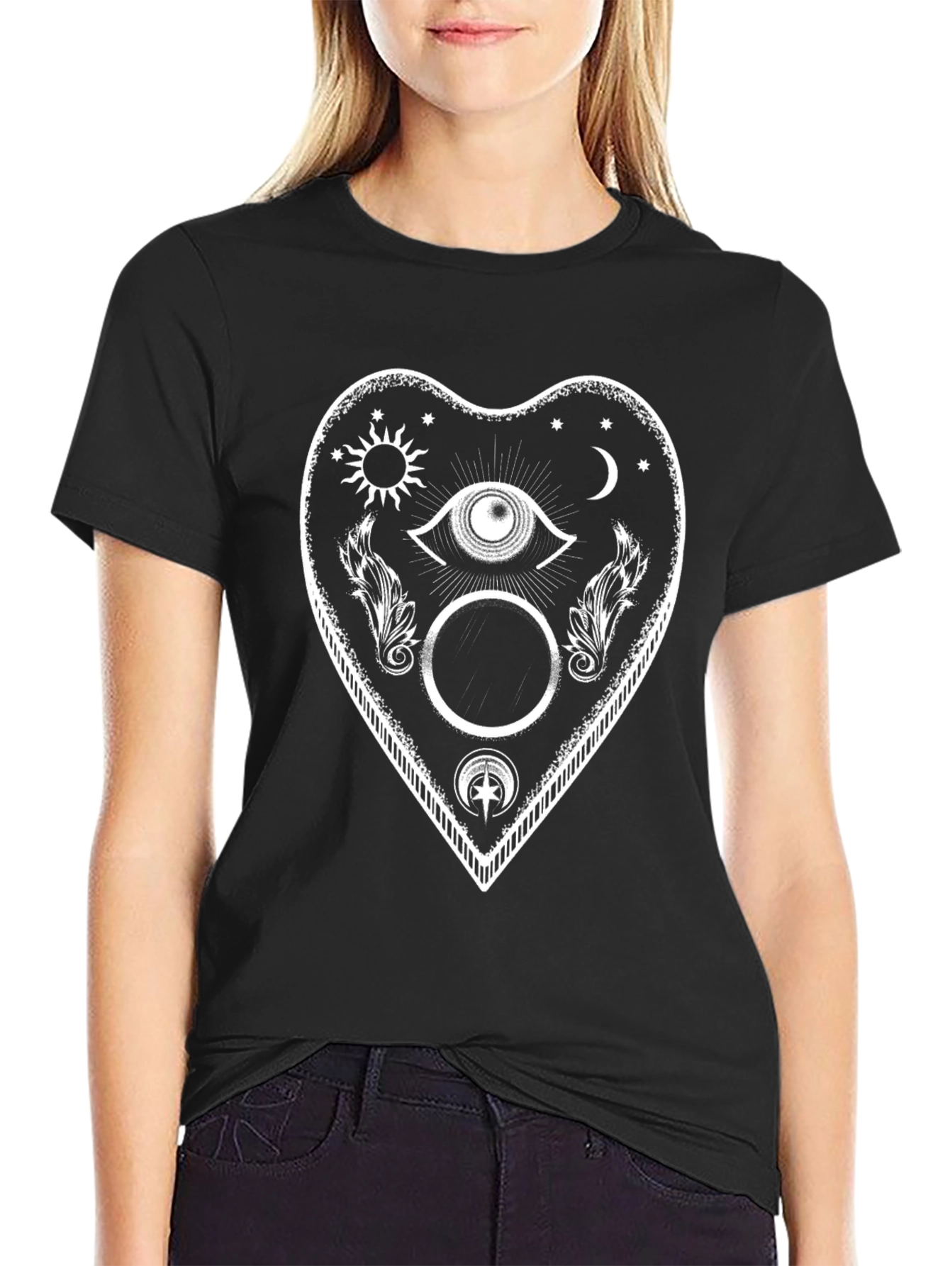 Mystic Heart Graphic T-Shirt - Occult Style Tee