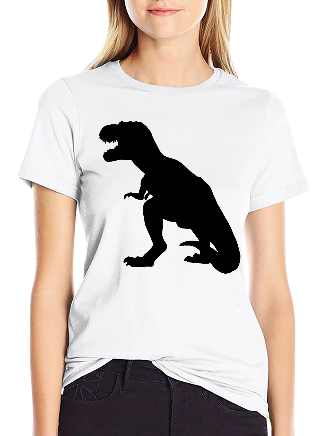 Black T-Rex Dinosaur Graphic Tee