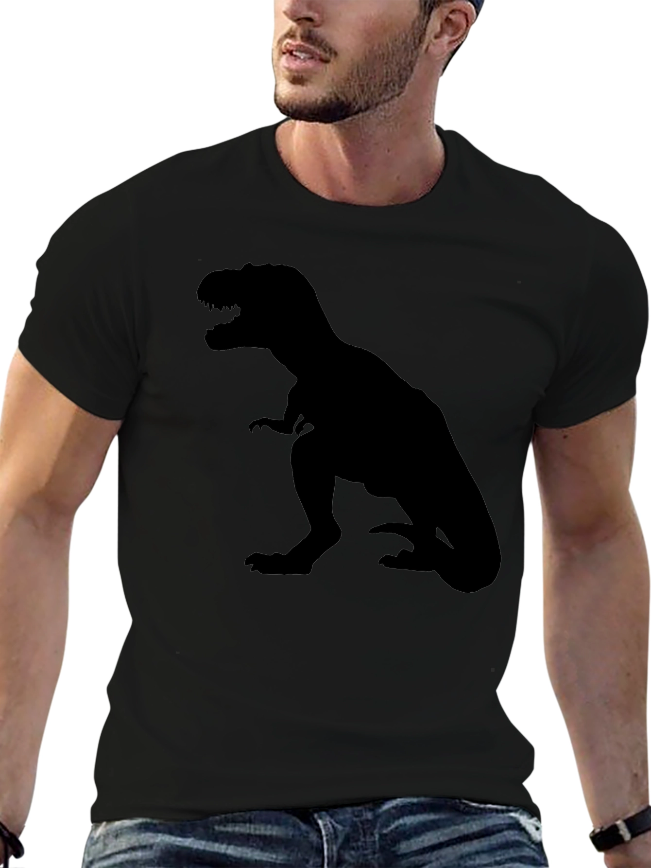 Black T-Rex Dinosaur Graphic Tee