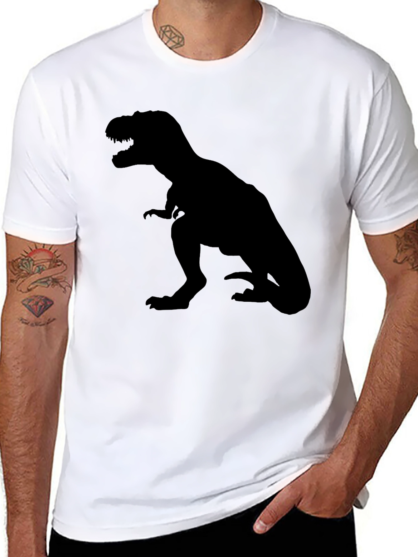 Black T-Rex Dinosaur Graphic Tee