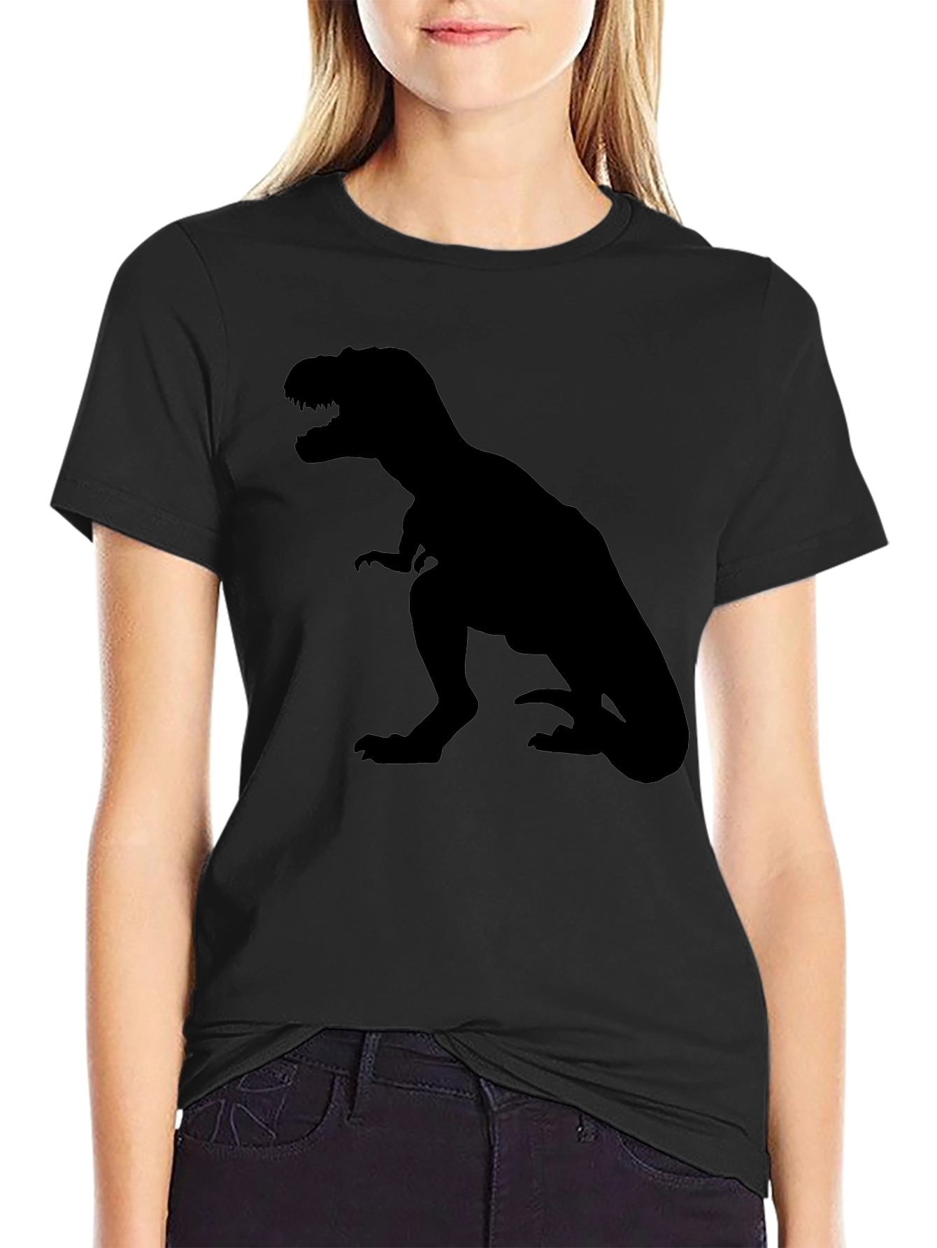 Black T-Rex Dinosaur Graphic Tee