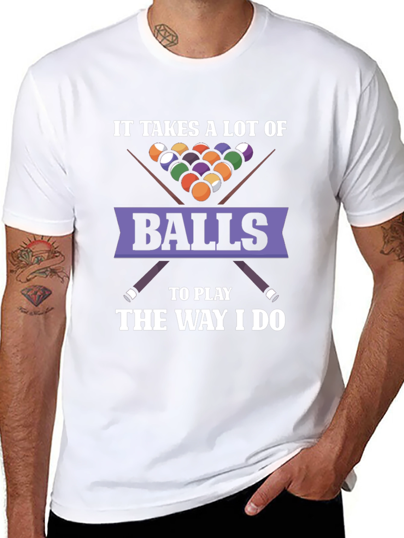 It Takes Balls T-Shirt - Funny Billiards Graphic Tee