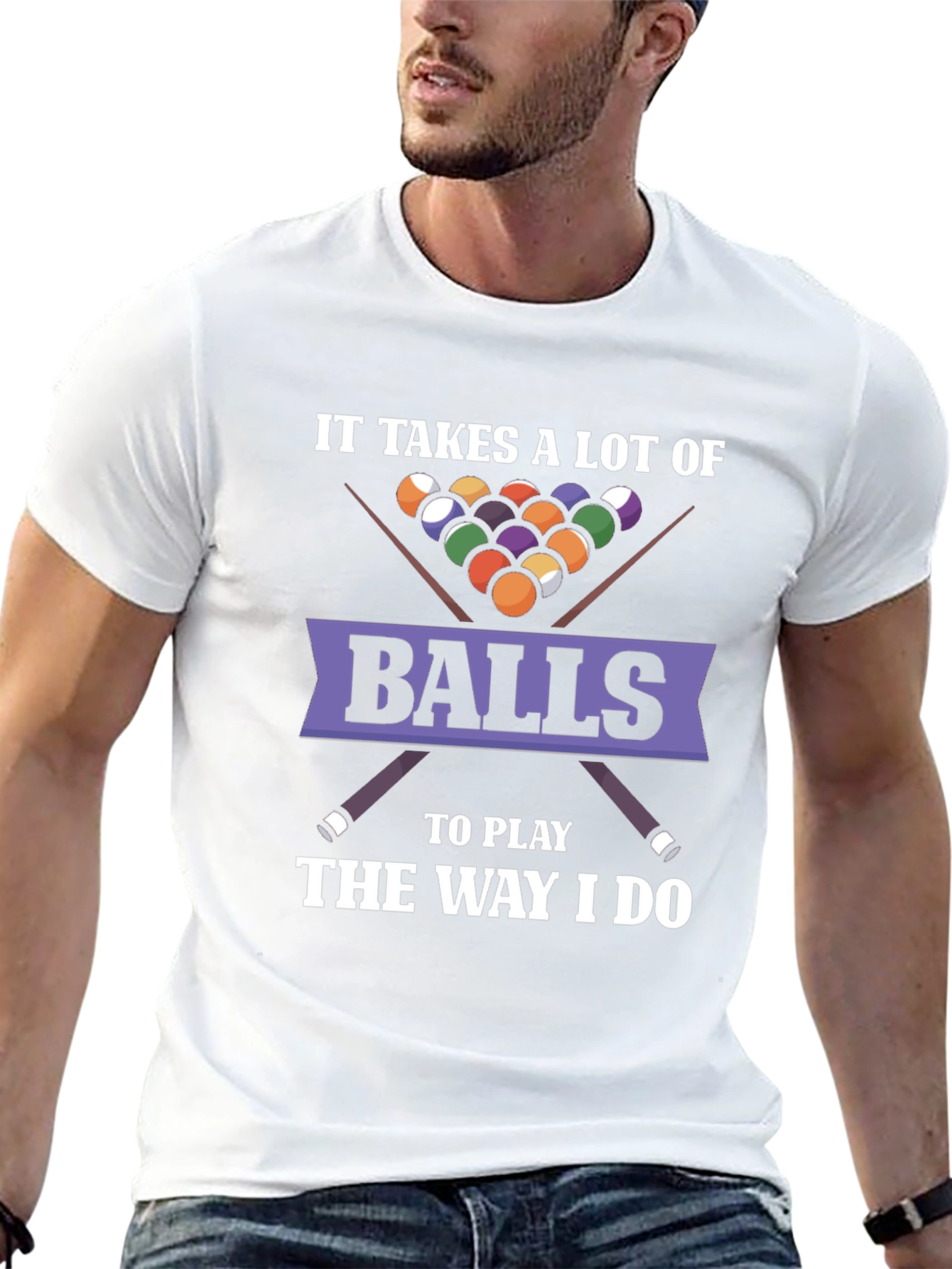 It Takes Balls T-Shirt - Funny Billiards Graphic Tee