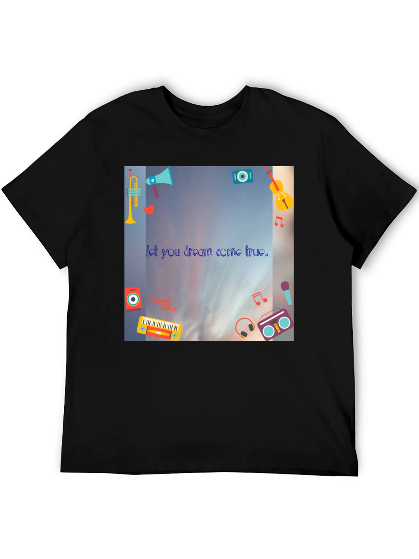 Dream Come True Black T-Shirt - Music Lovers Tee