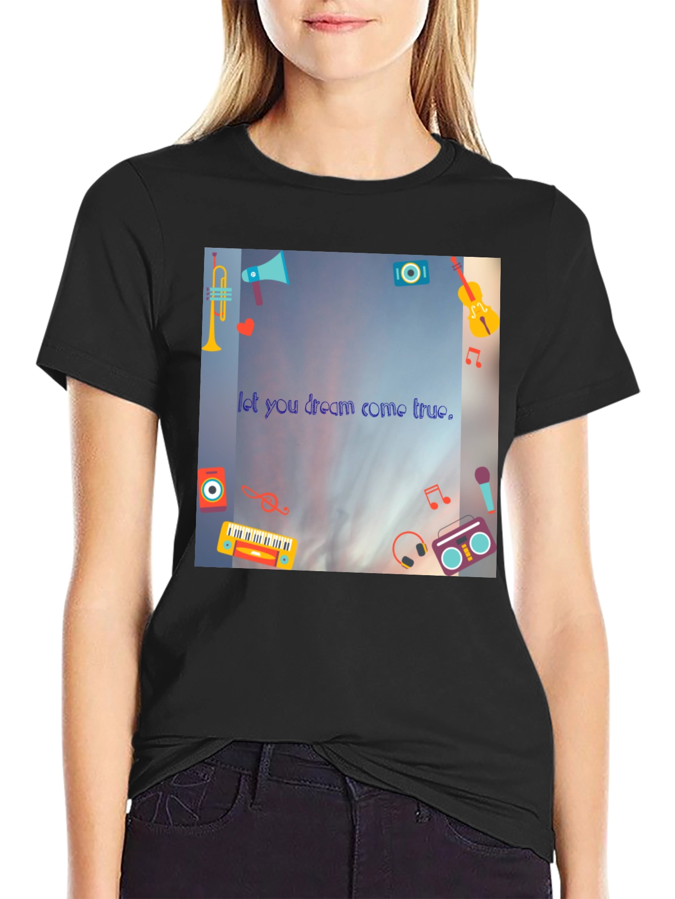 Dream Come True Black T-Shirt - Music Lovers Tee