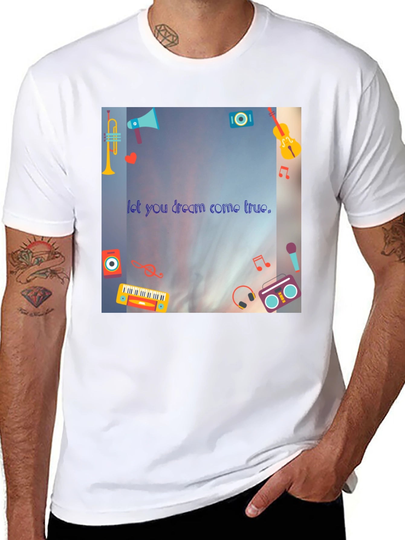 Dream Come True Black T-Shirt - Music Lovers Tee