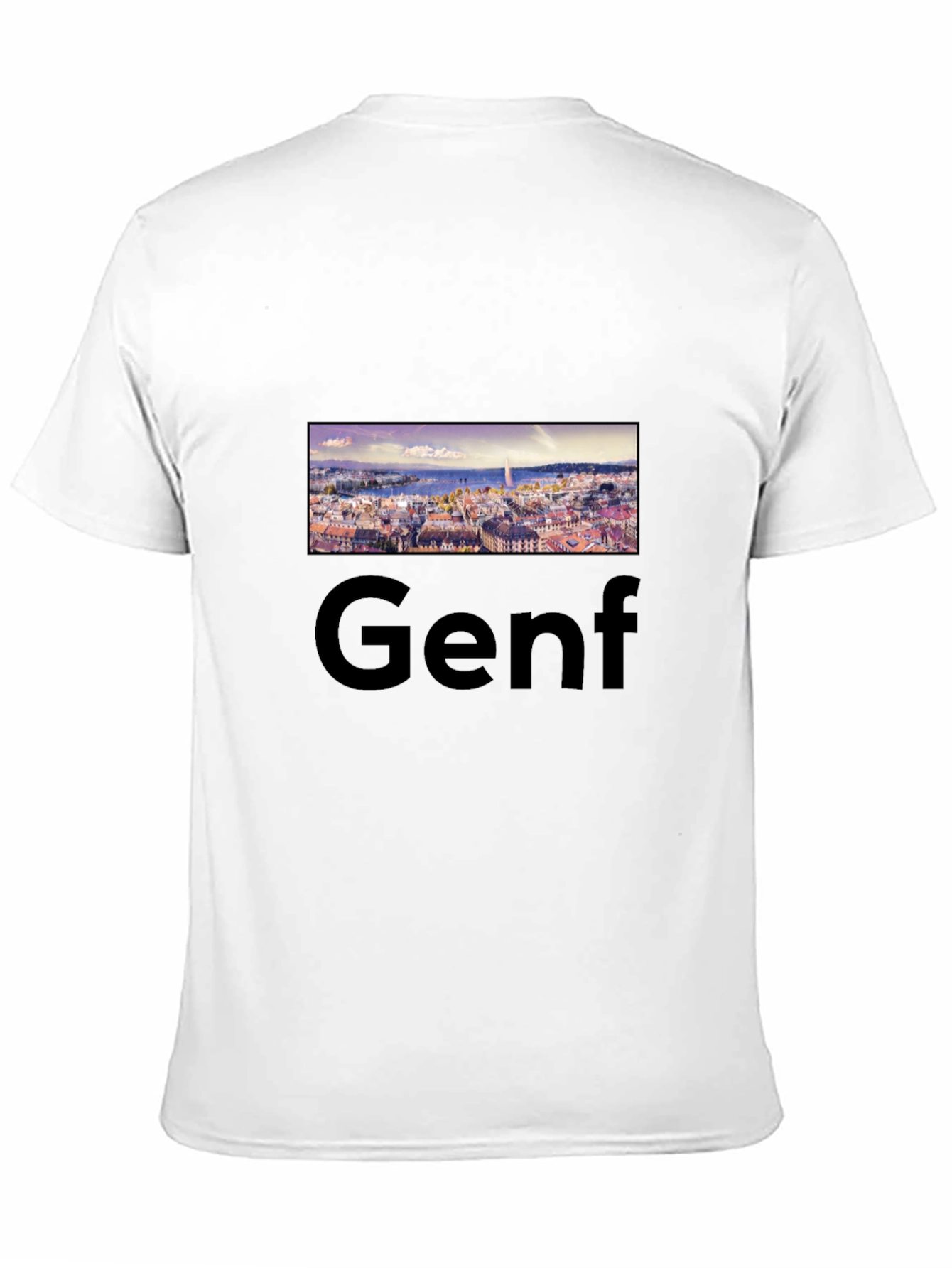 Geneva Skyline Black Tee - Cityscape T-Shirt