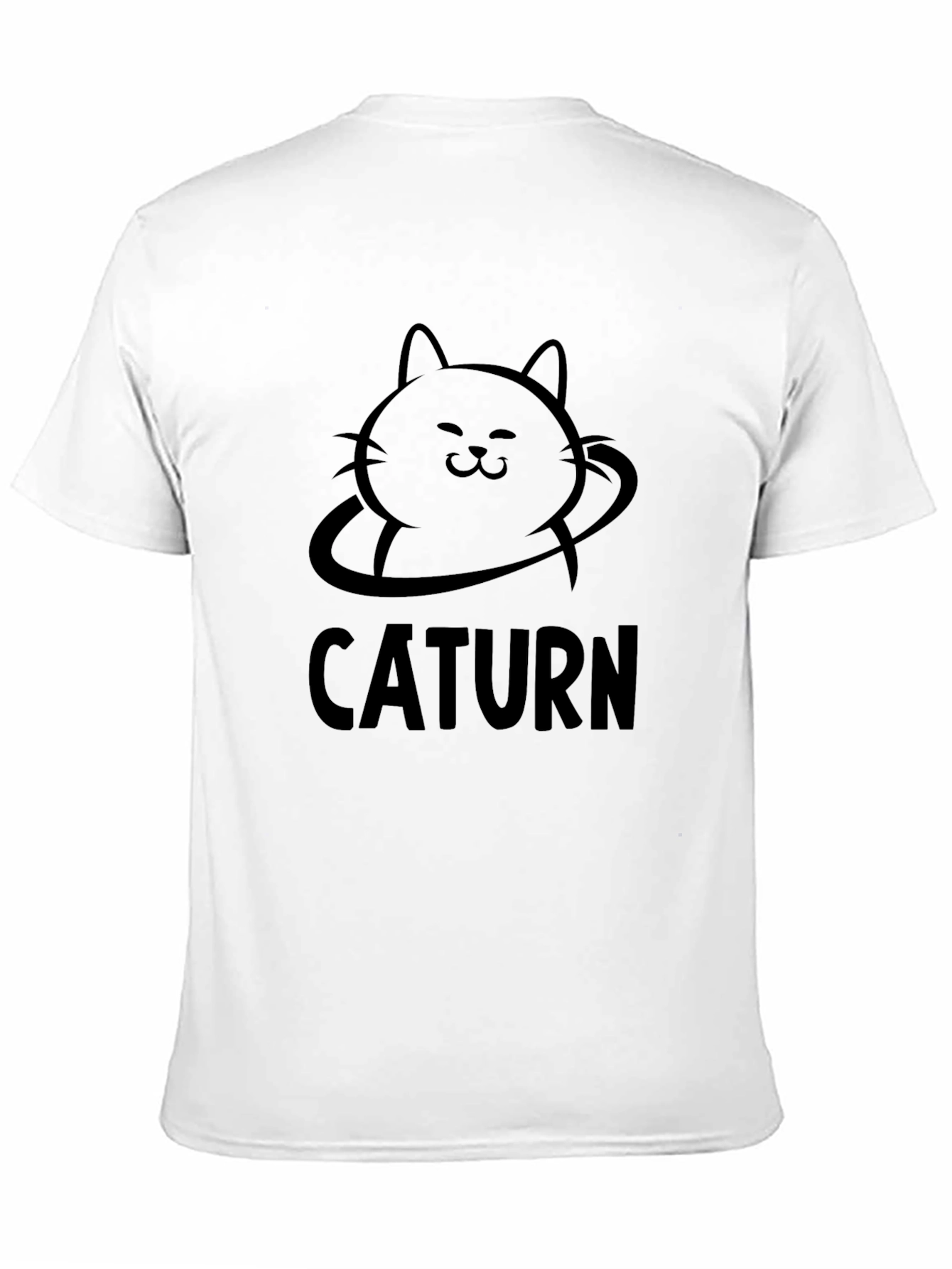 CATURN Black Graphic Tee - Cat Planet Saturn T-Shirt