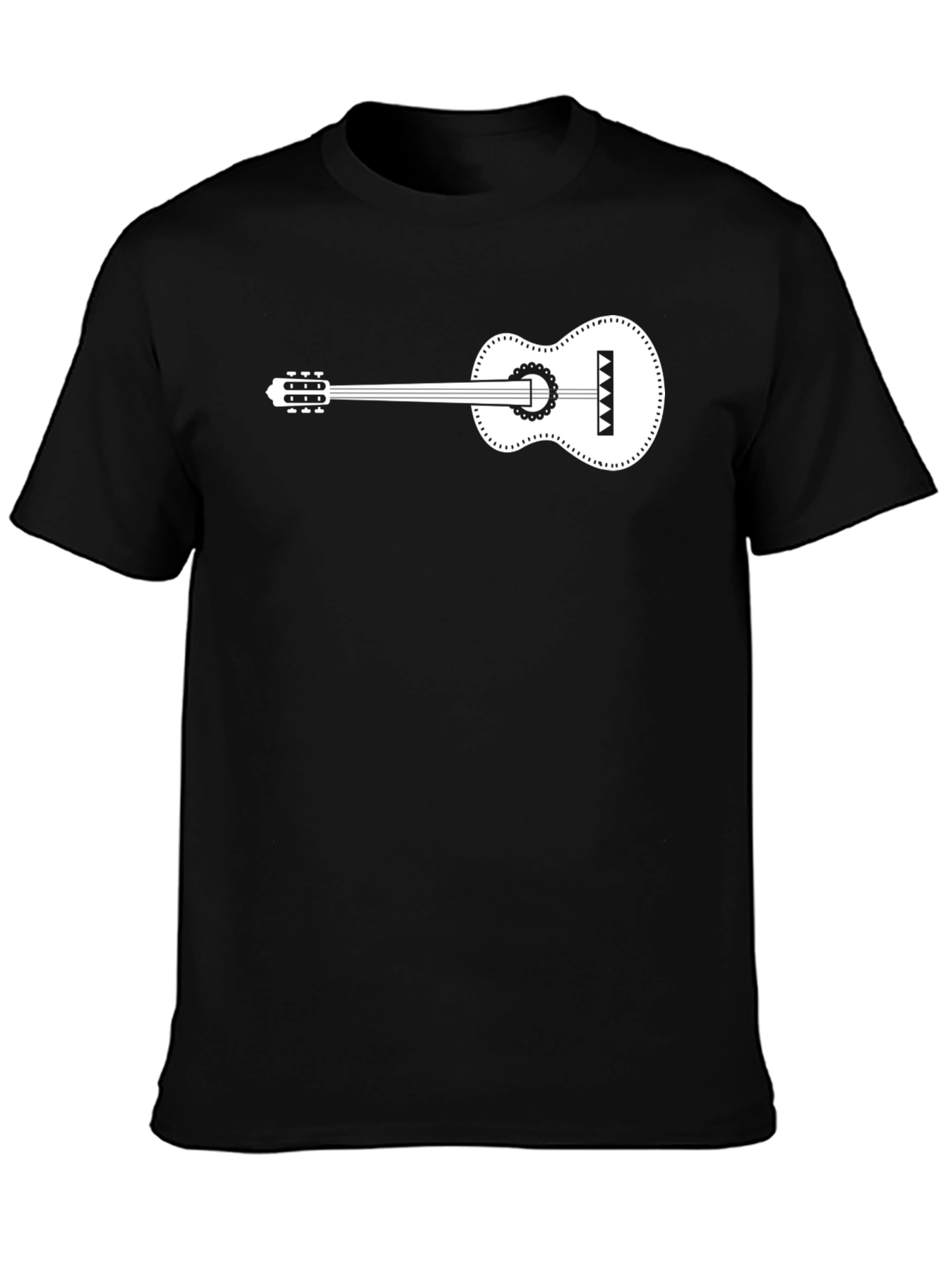 Guitar Graphic Tee - Black Cotton Comfort