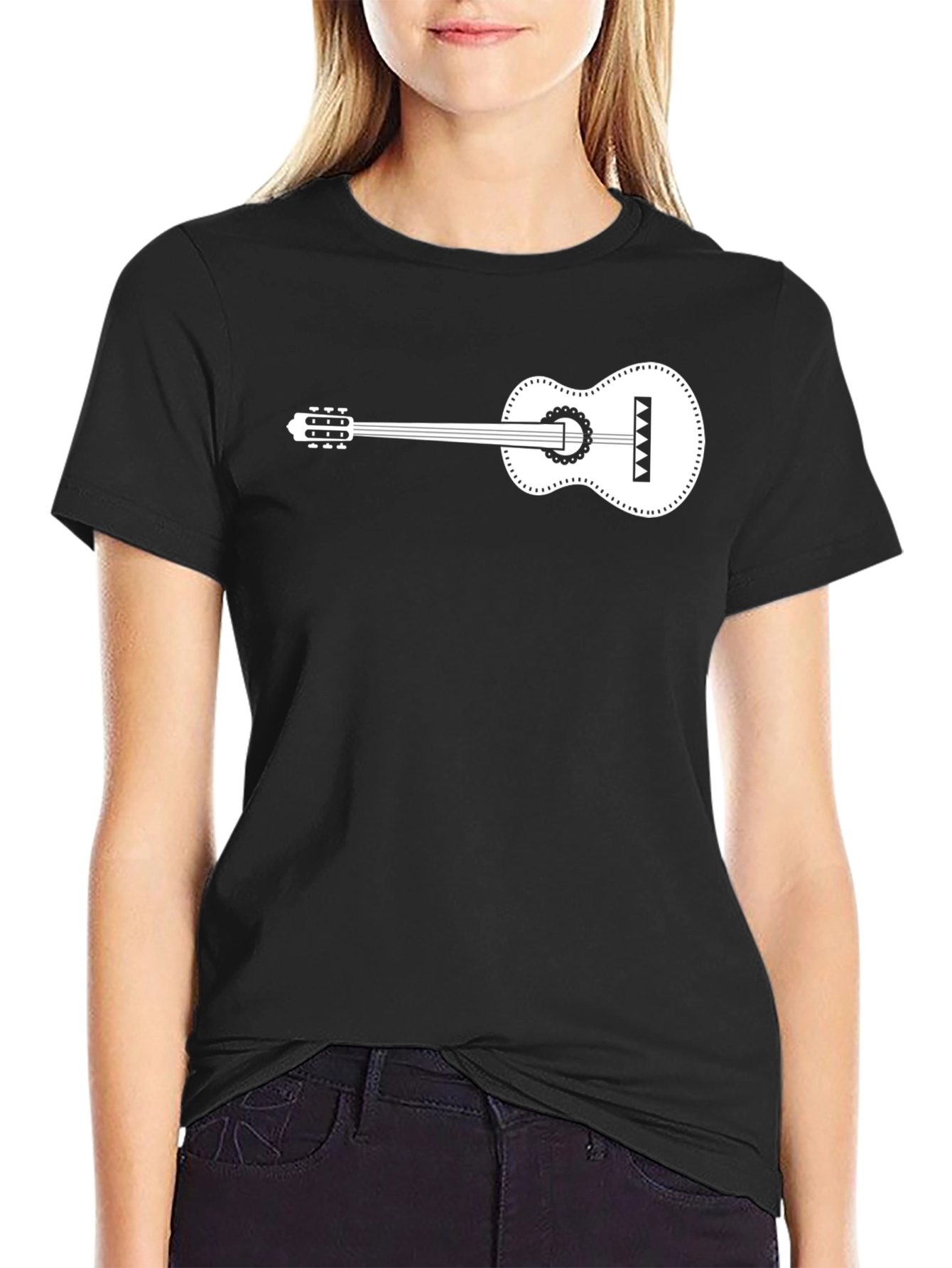Guitar Graphic Tee - Black Cotton Comfort