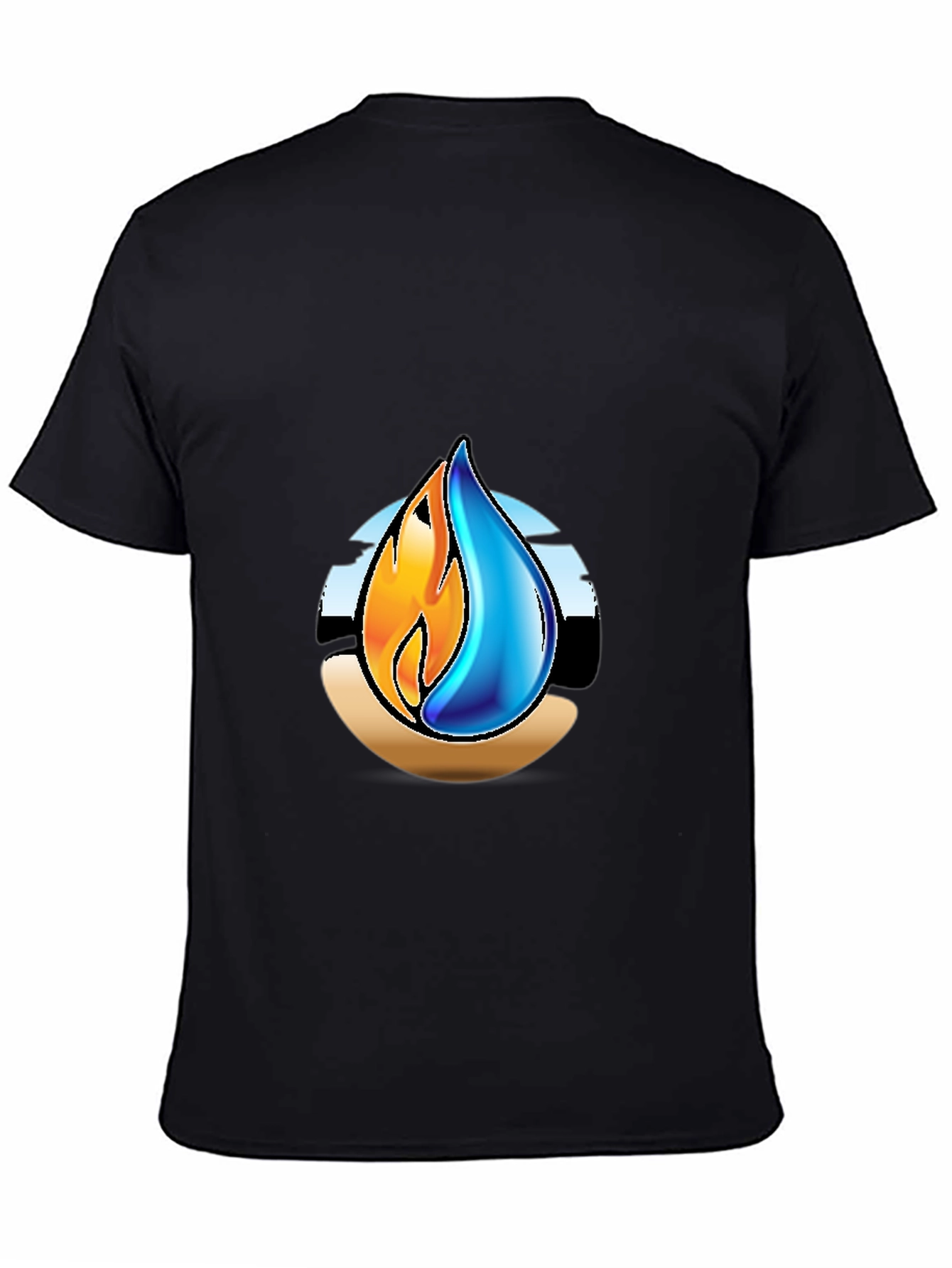 Fire & Water Graphic T-Shirt - Elemental Design