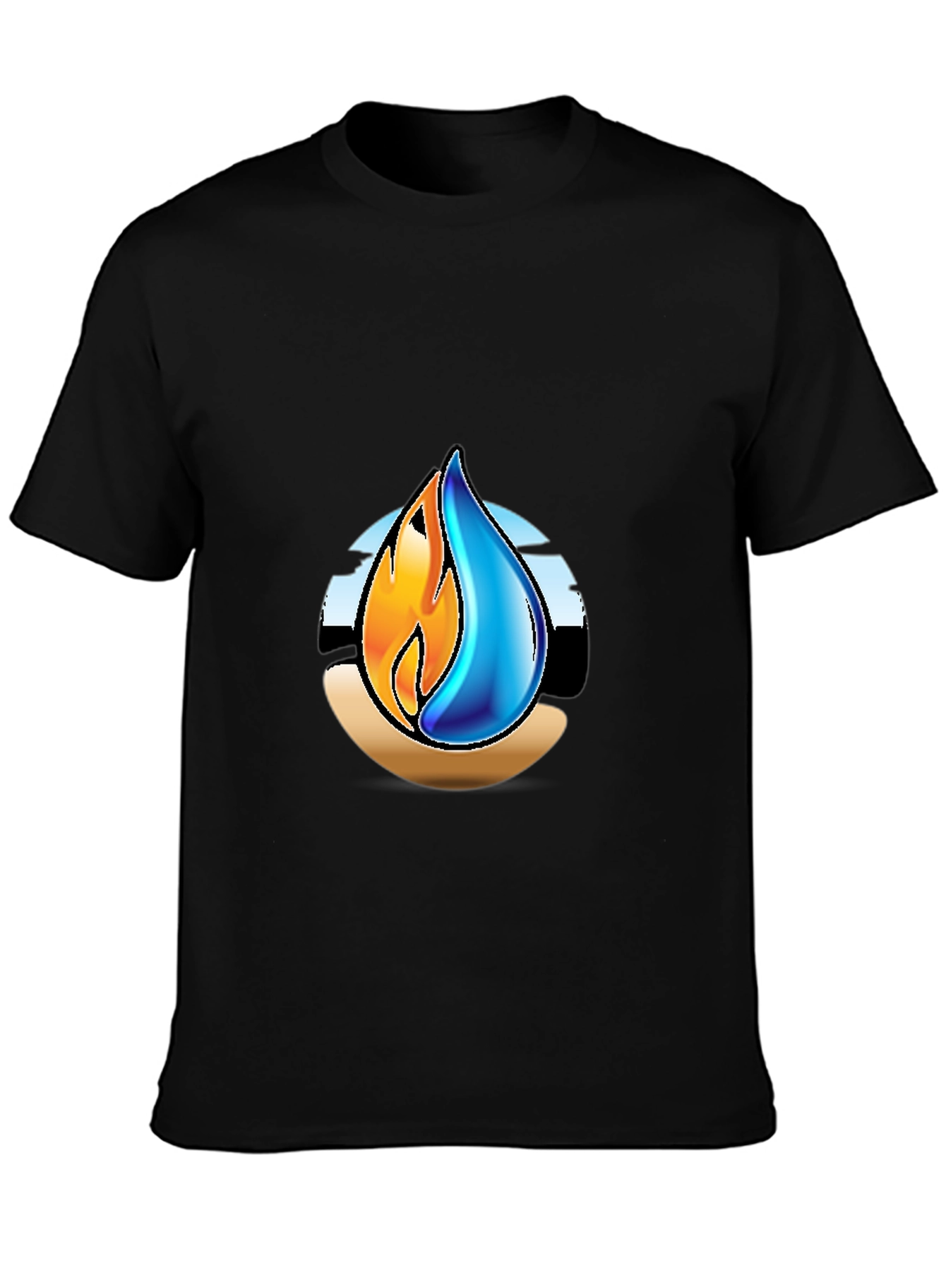 Fire & Water Graphic T-Shirt - Elemental Design