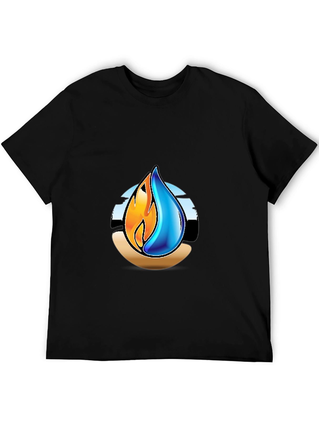 Fire & Water Graphic T-Shirt - Elemental Design