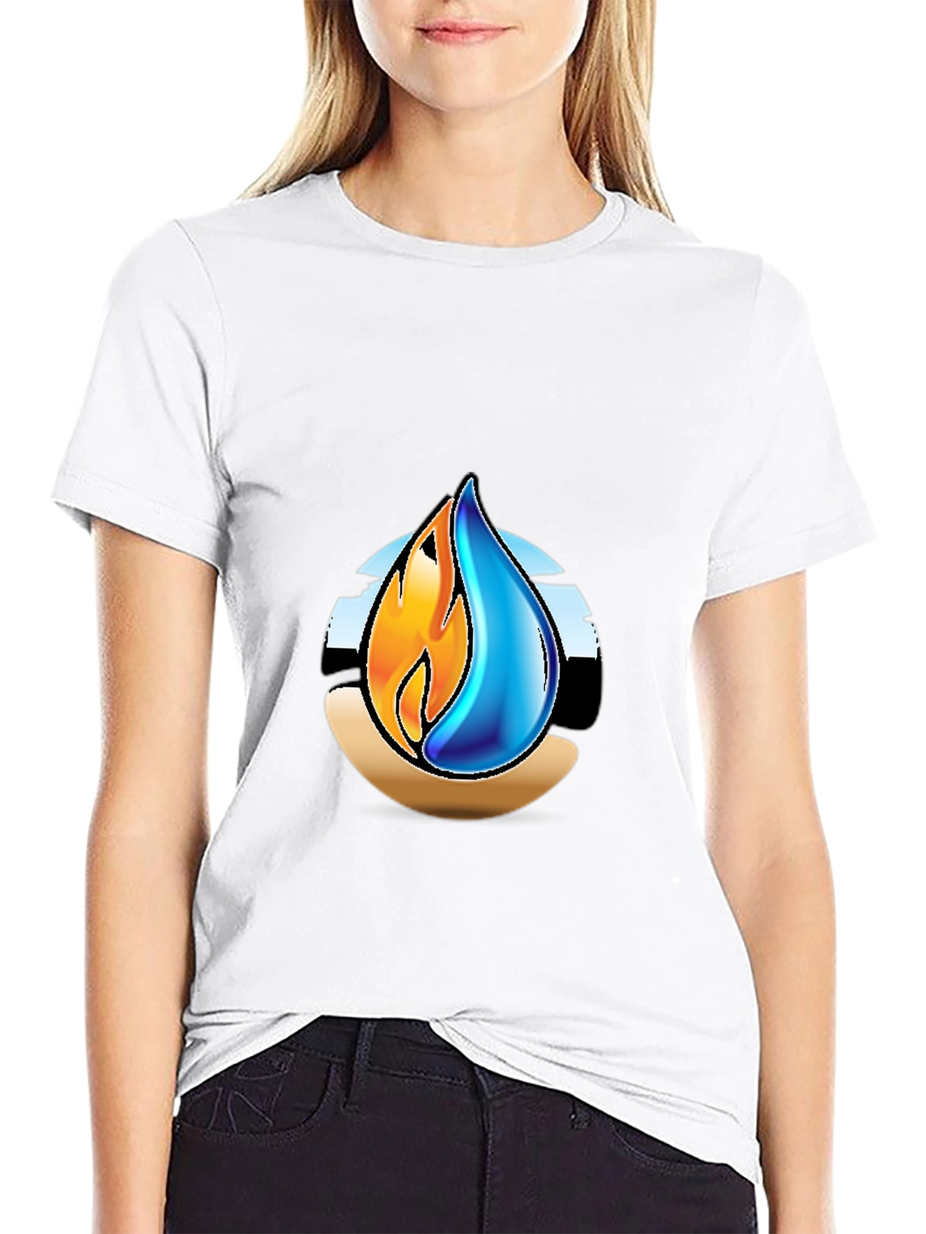 Fire & Water Graphic T-Shirt - Elemental Design