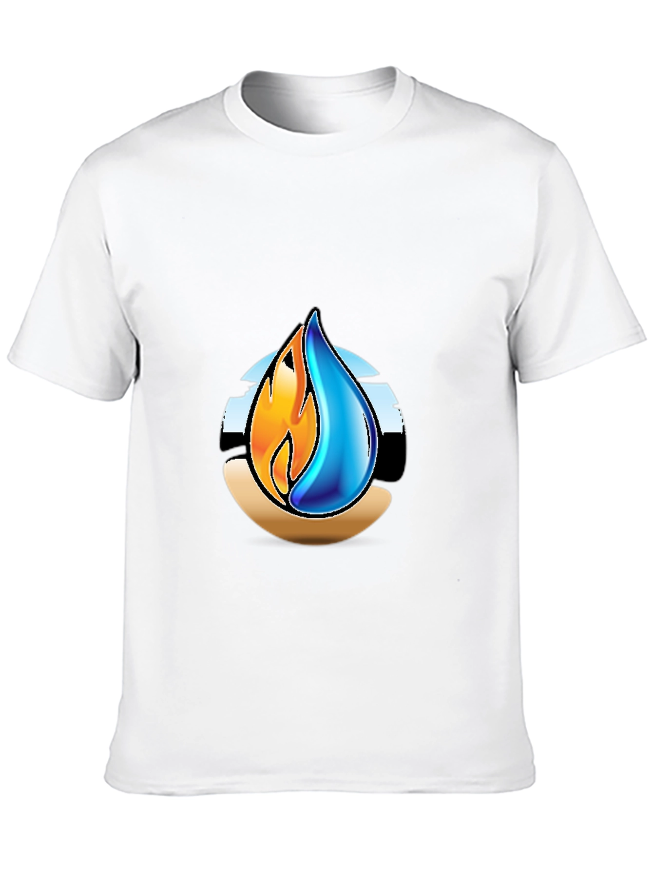 Fire & Water Graphic T-Shirt - Elemental Design