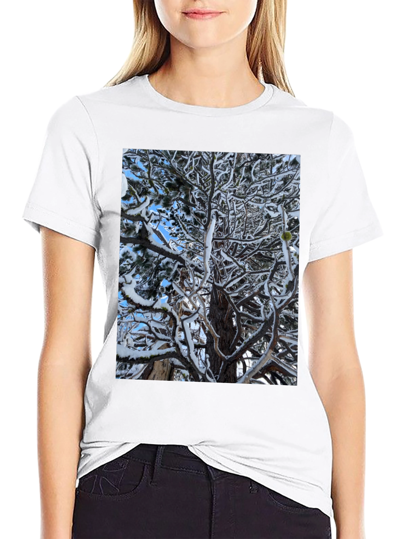 Winter Tree Graphic Black T-Shirt
