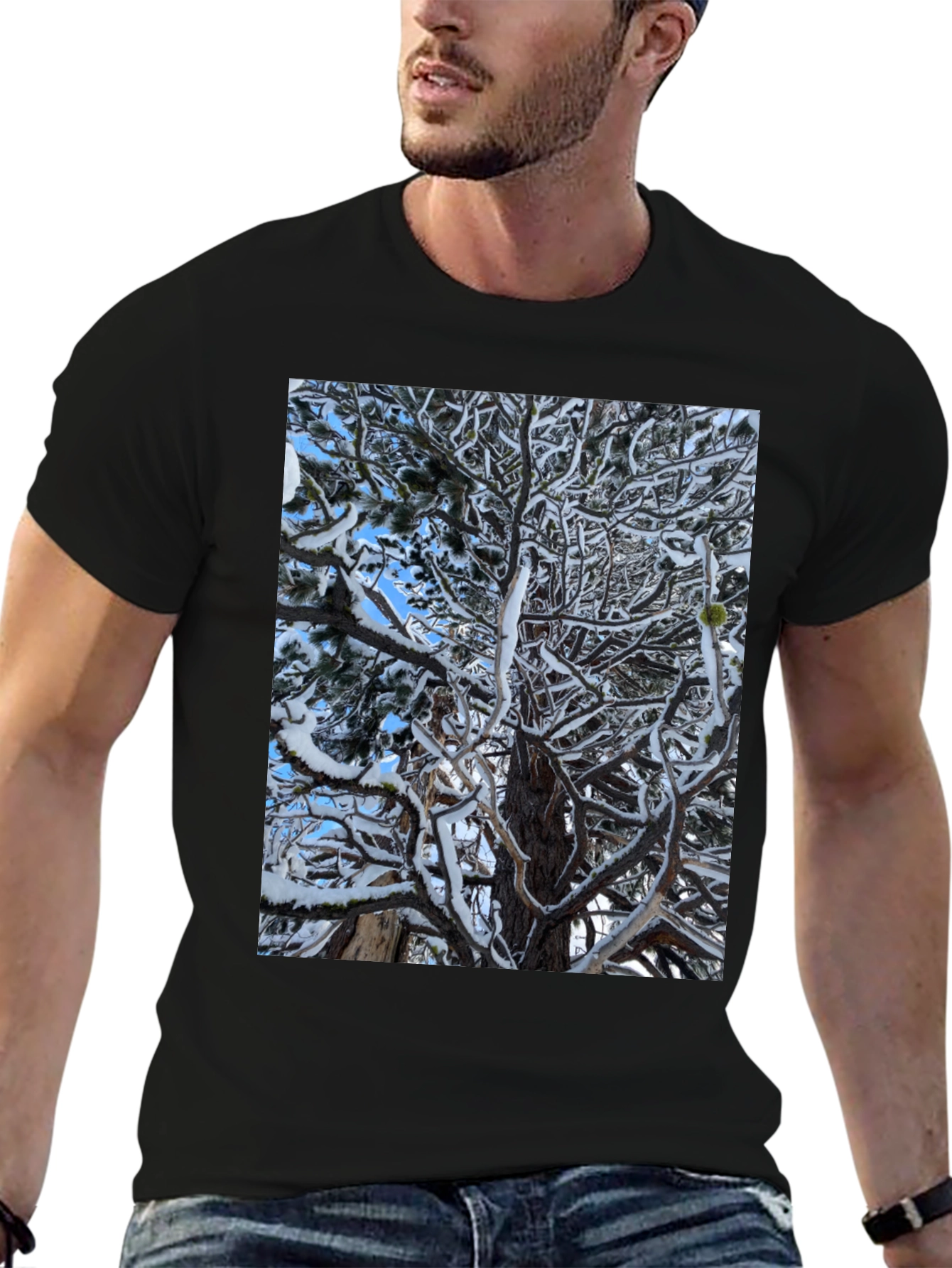 Winter Tree Graphic Black T-Shirt