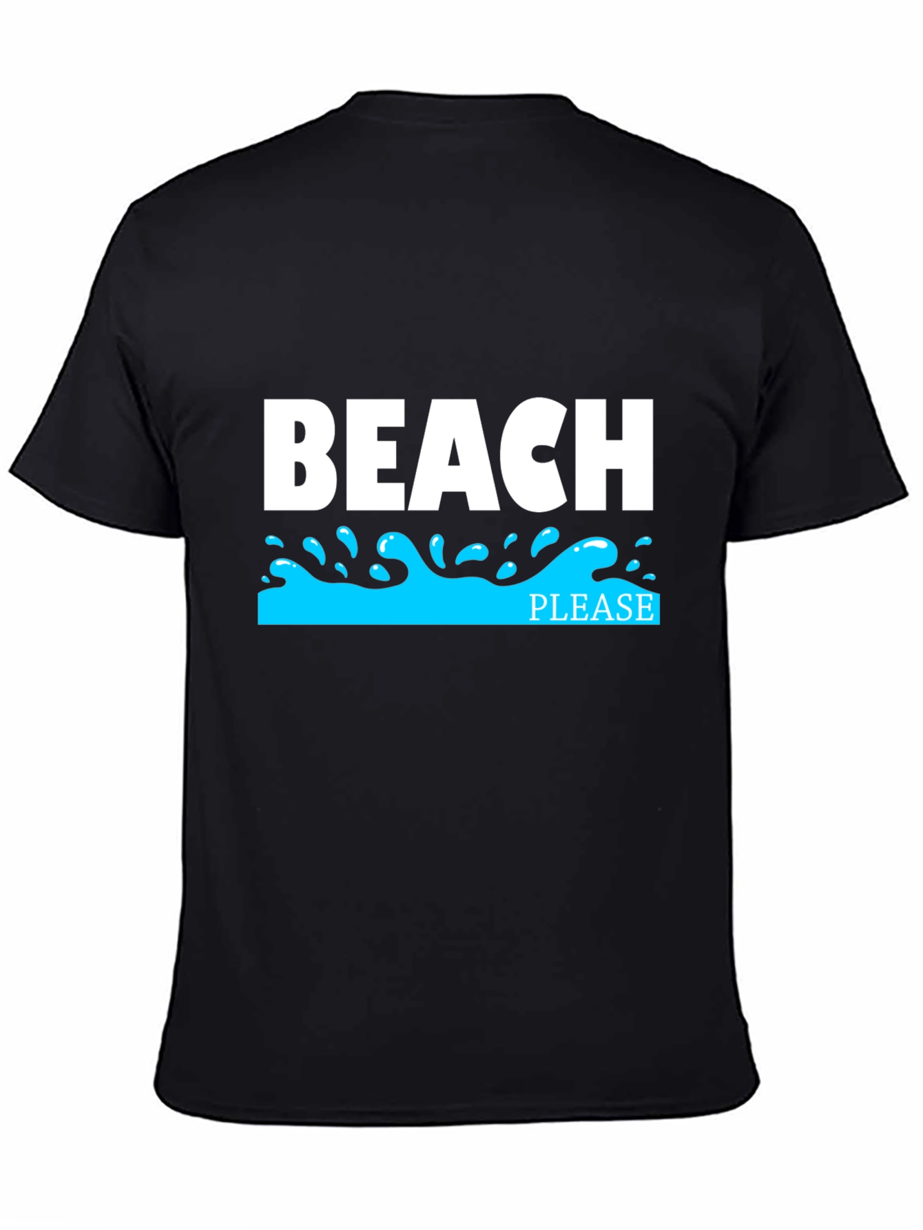 Beach Please Graphic T-Shirt - Black Tee